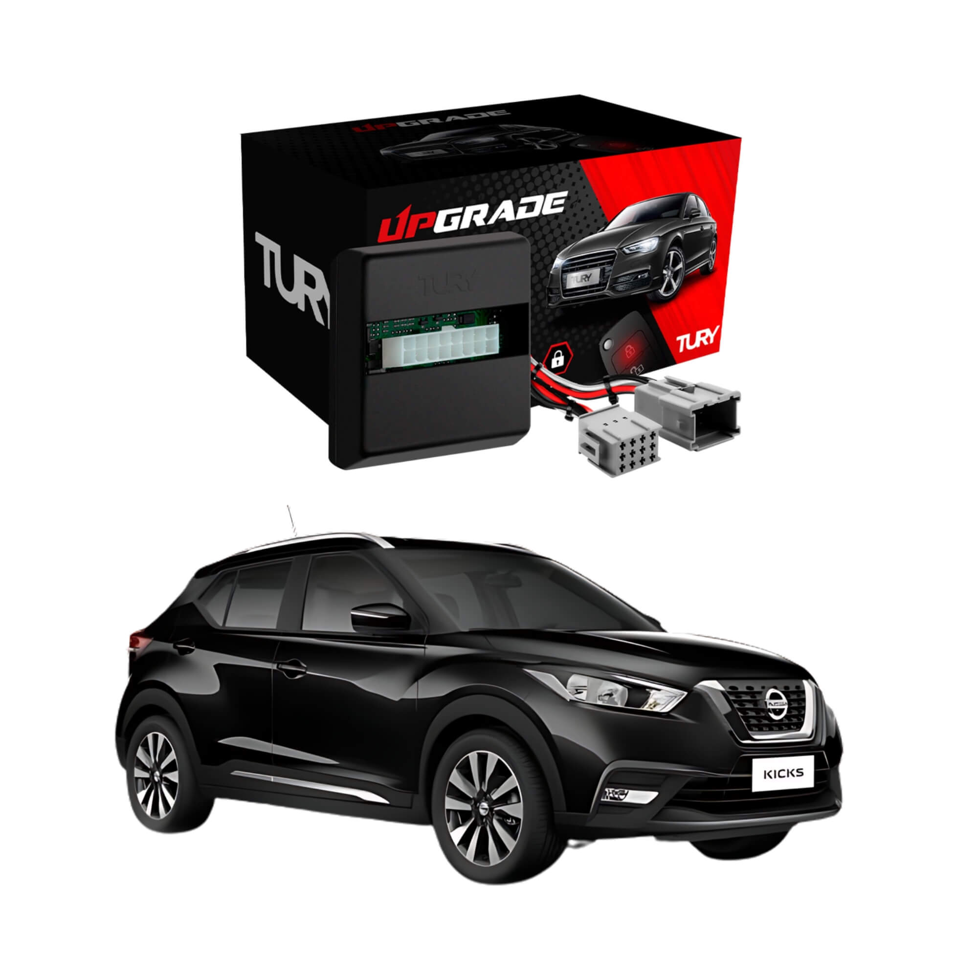 COMP Kit Módulos Tury Nissan Kicks: De Vidro com Anti-Esmagamento + De Automação de Retrovisores