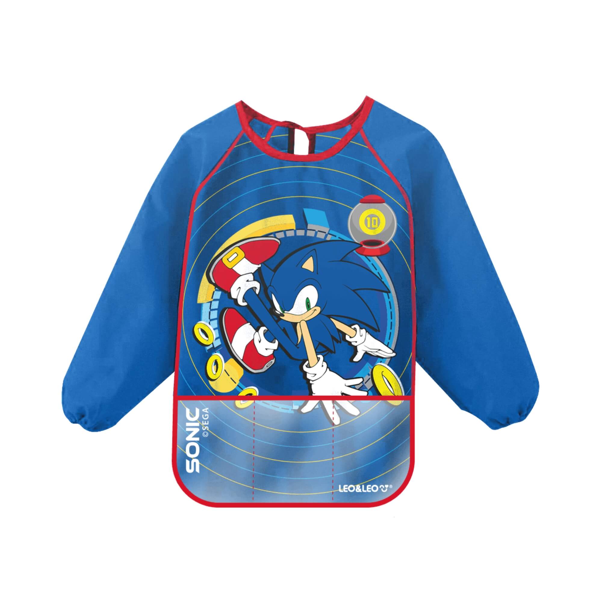 Avental Infantil Impermeável c/ Bolso e Manga Comprida Sonic Leonora - 10145