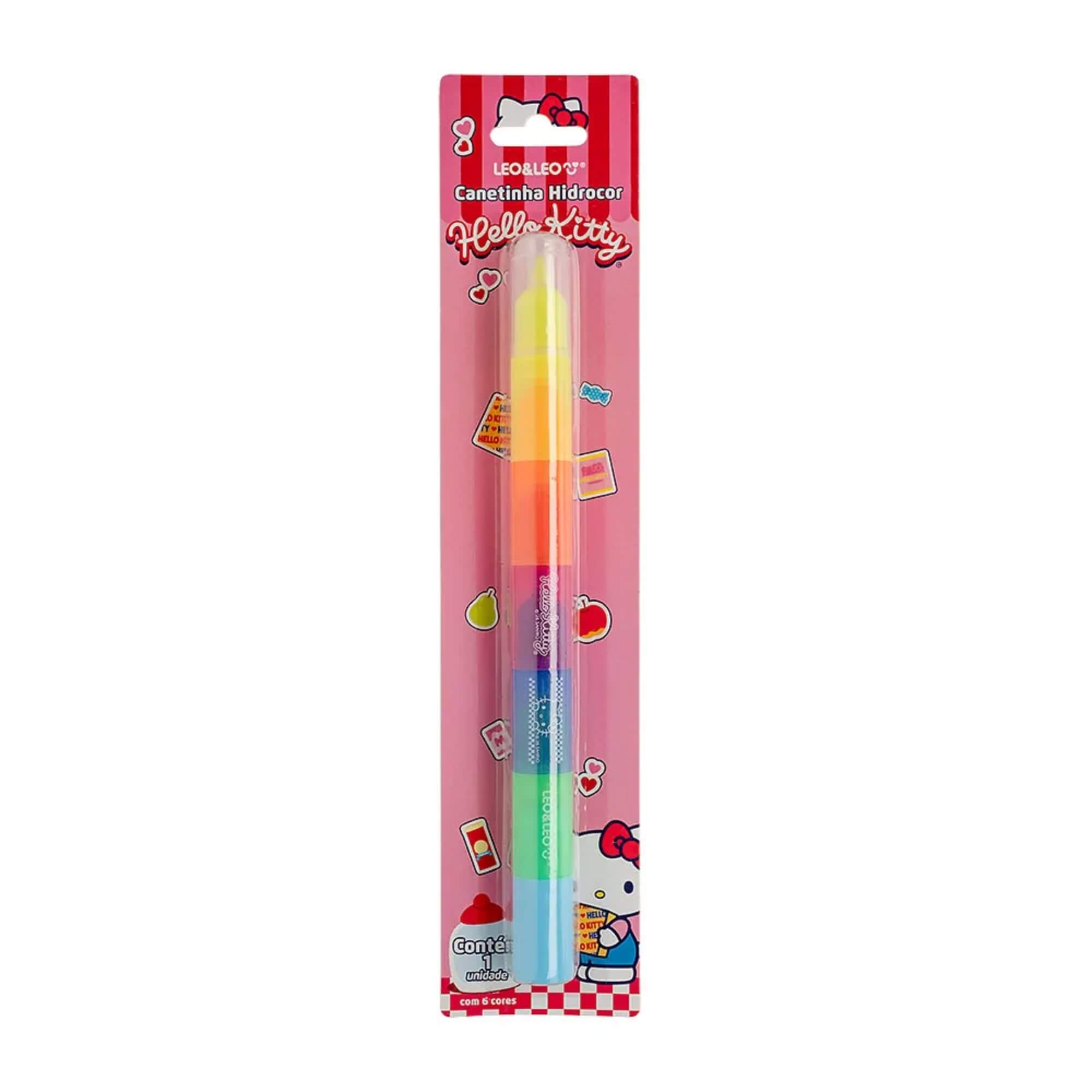 Canetinha Hidrocor de Encaixe 6 Cores Hello Kitty Leo&Leo Leonora - 10258