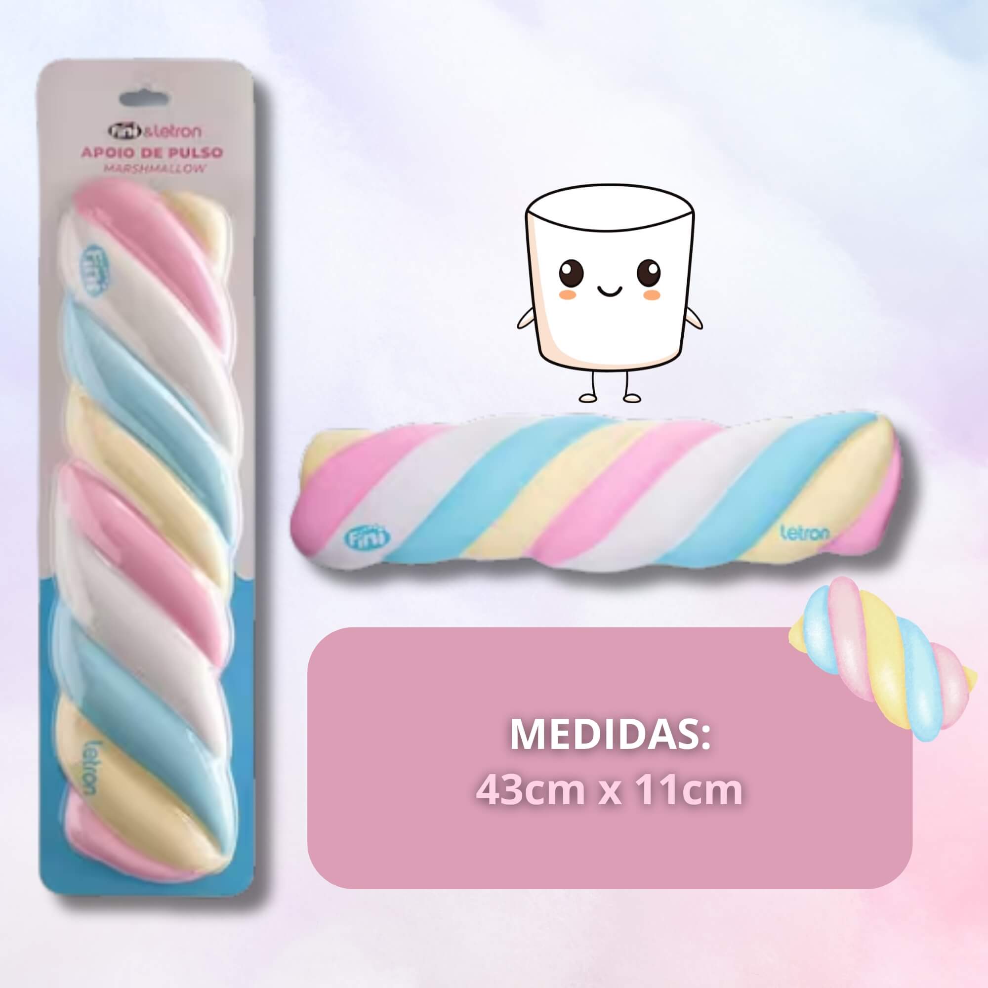 Apoio de Pulso 43x11cm Marshmallow Fini Letron Leonora - 10324