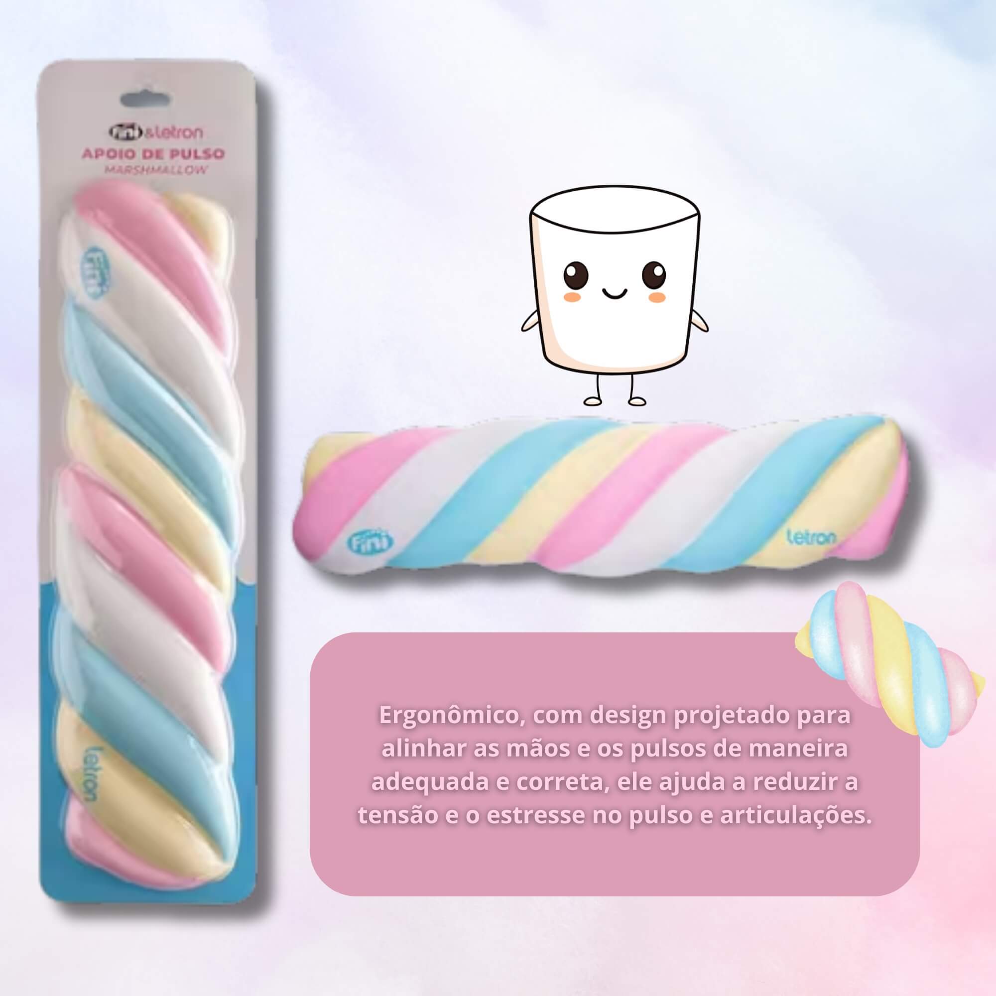 Apoio de Pulso 43x11cm Marshmallow Fini Letron Leonora - 10324