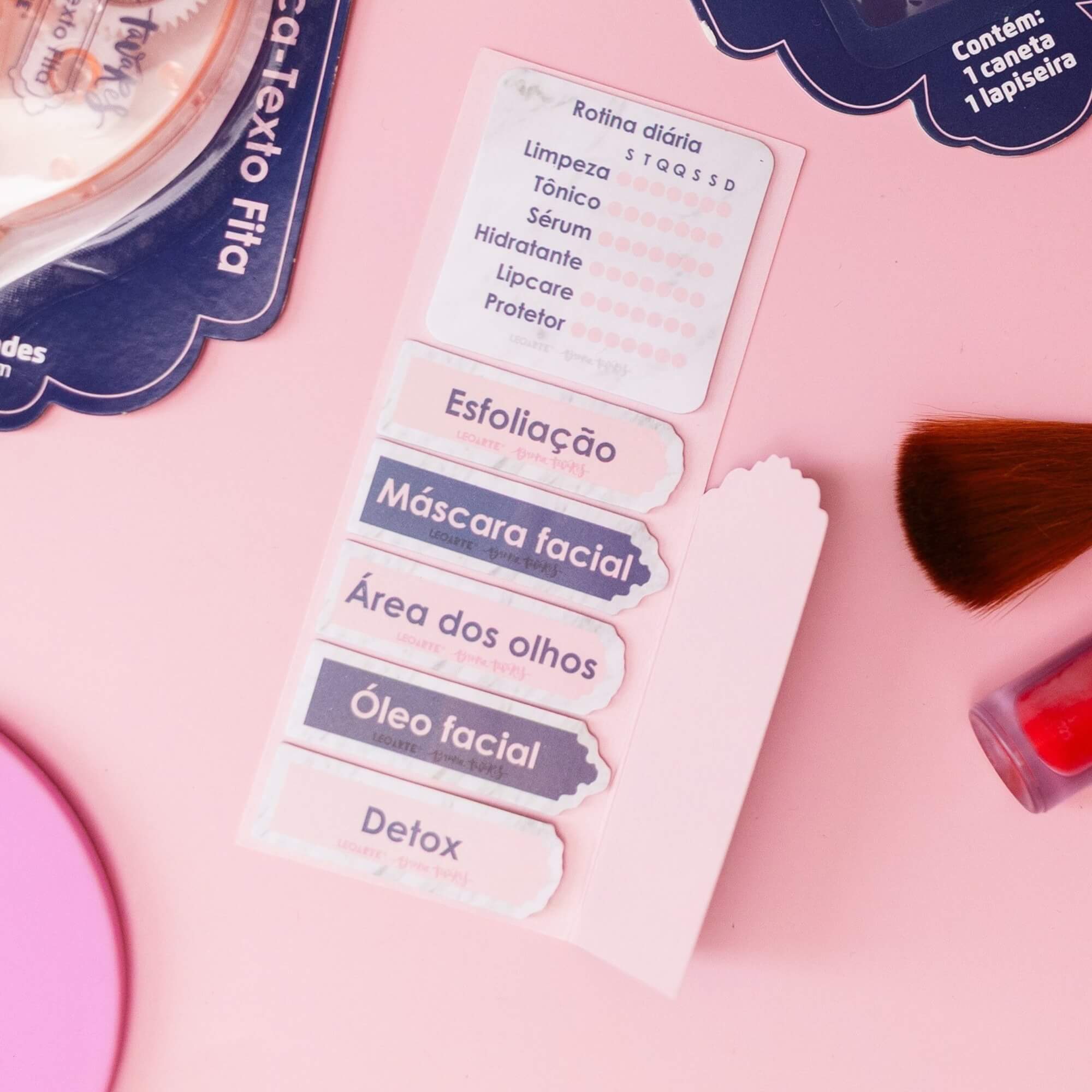Bloco Adesivo Rotina de Skincare c/ Aroma Bruna Tavares - Cartela com 6 Blocos Leonora - 10563