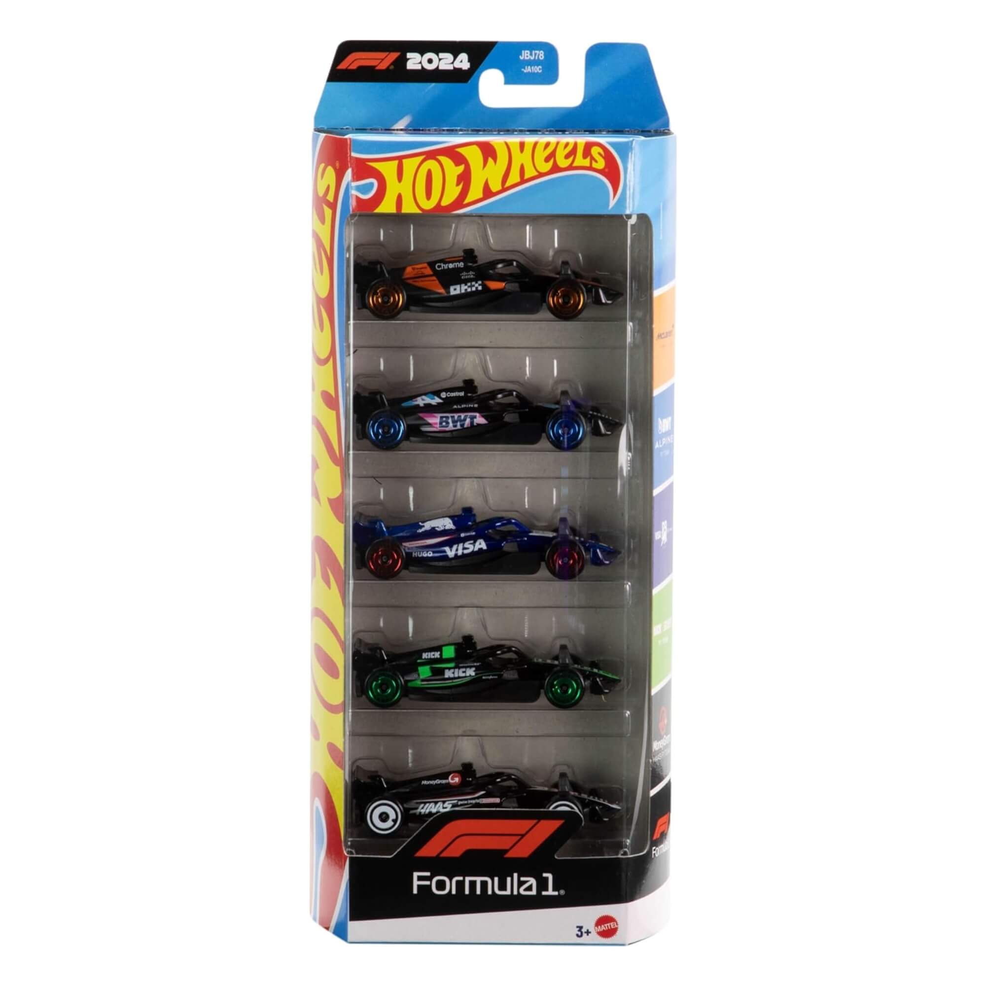 Carrinhos Hot Wheels Pacote com 5 Carros Racing 1:64 Mattel - JGF58