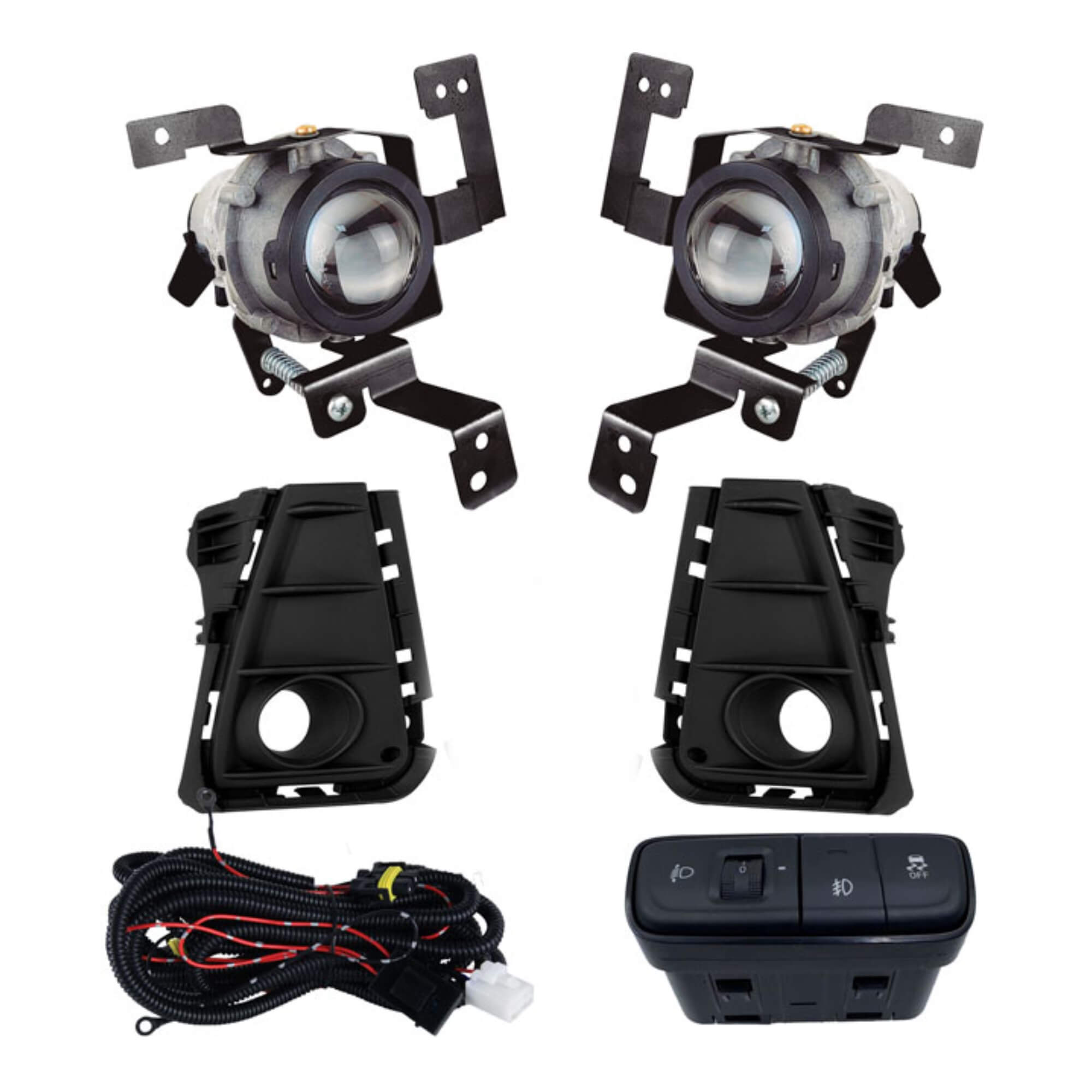 Kit Farol HB20 Hatch/Sedan Plus (Manual) 2024 Moldura Preta Botão Mod Orig. Shocklight - SL-121611