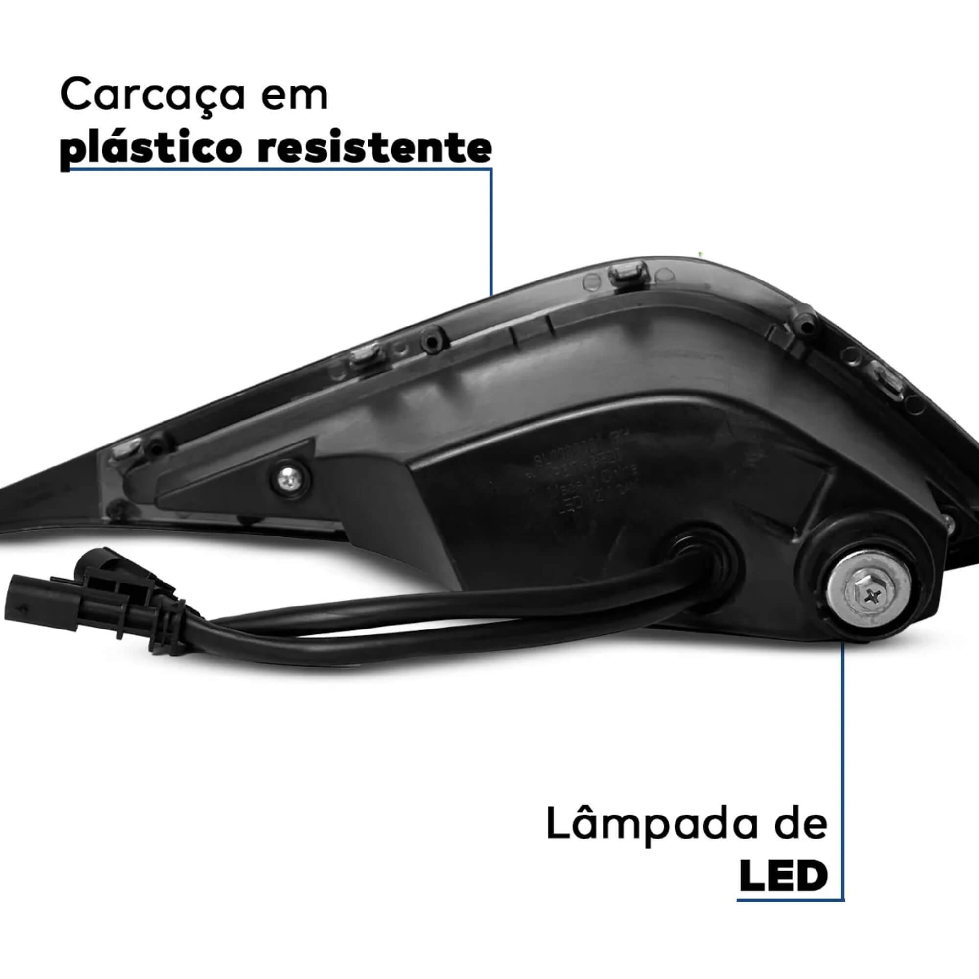 Kit Polo Track A partir de 2023 c/ Drl Masc Negra Botão Mod. Original Shocklight - SL-263610LED