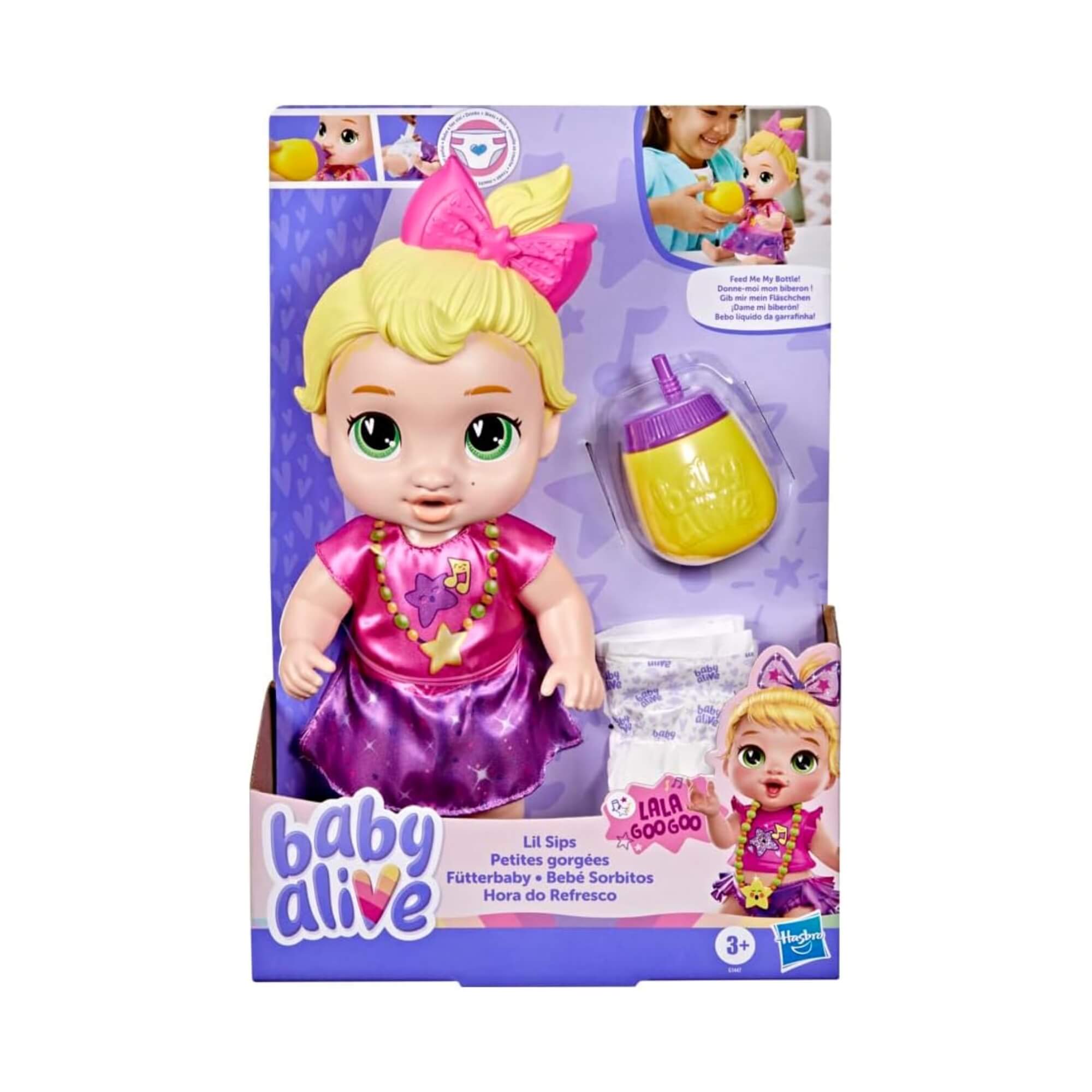 Boneca Baby Alive Hora do Refresco +3 anos Lala Googoo 28cm c/ Acessórios Hasbro - 19244