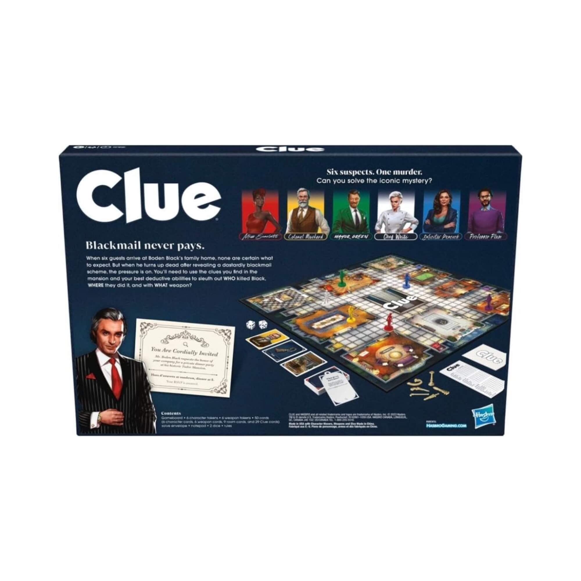 Jogo Tabuleiro Clue O Clássico Jogo de Investigação +8 Anos Hasbro - 19043