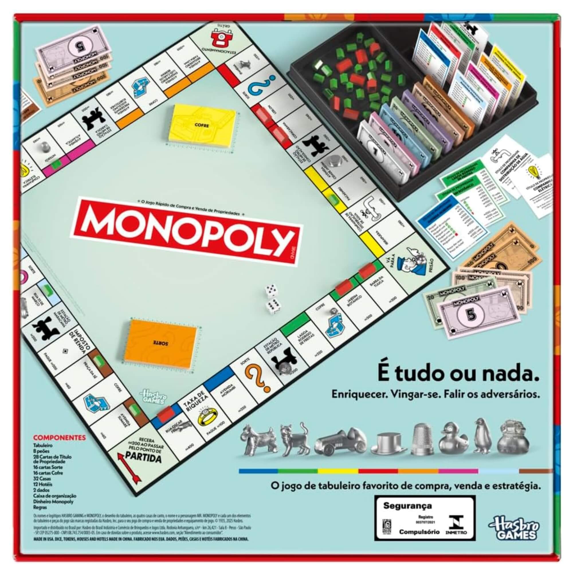 Jogo de Tabuleiro Monopoly Clássico em Familia Hasbro - 19099