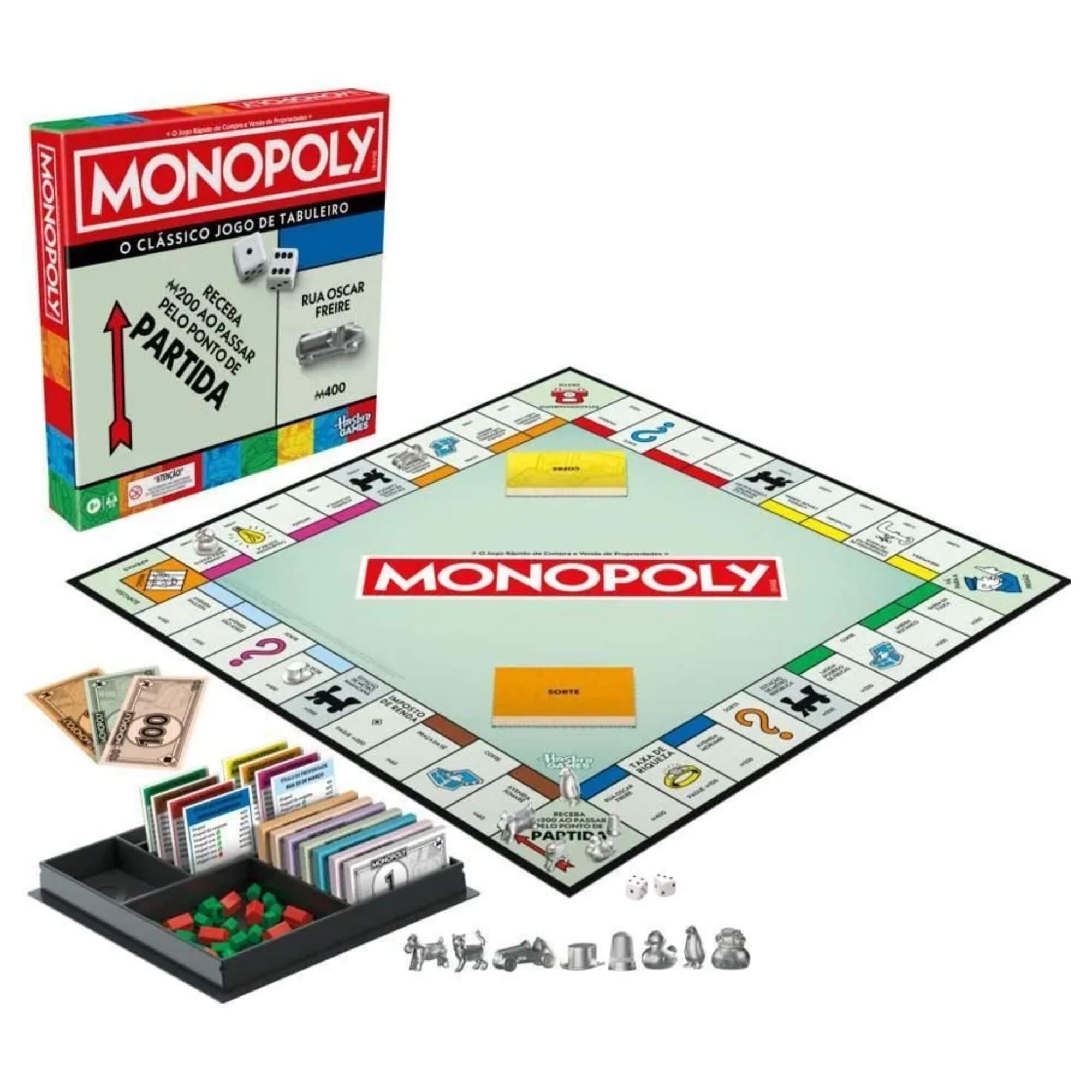 Jogo de Tabuleiro Monopoly Clássico em Familia Hasbro - 19099