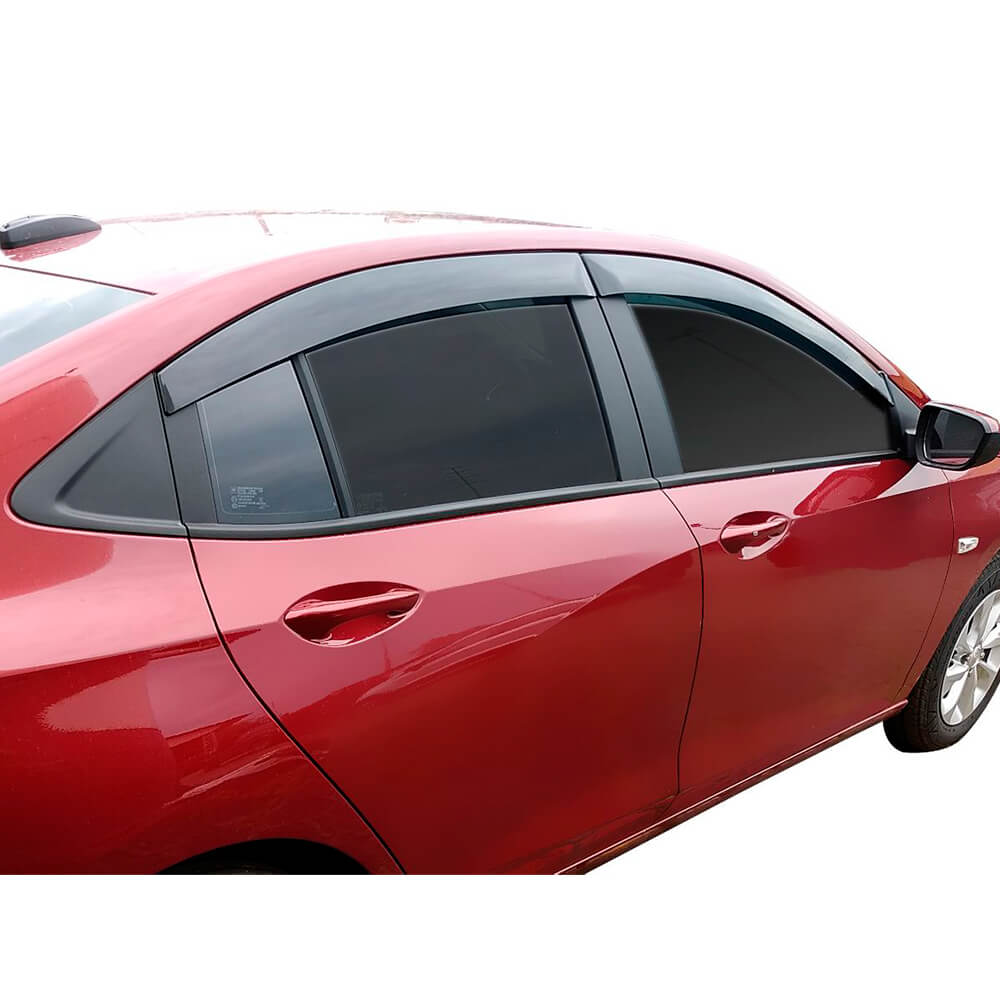 COMP Kit Chevrolet Onix Plus Sedan: Kit Calha de Chuva 4 portas + Soleira Preta