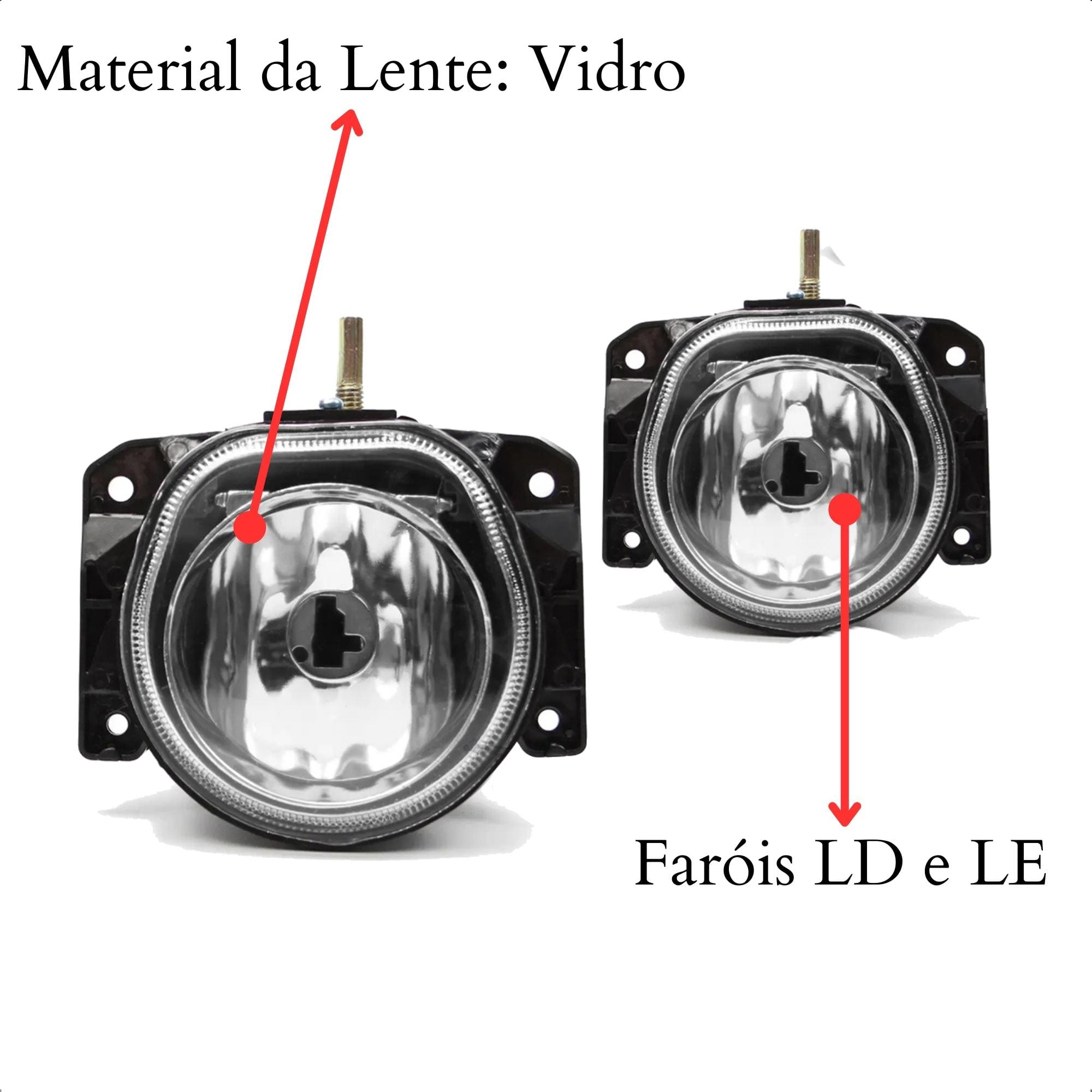 COMP Kit Farol de Milha Palio Fire Celebration com Moldura Cromada + Lâmpadas LED H1 Linha Nano