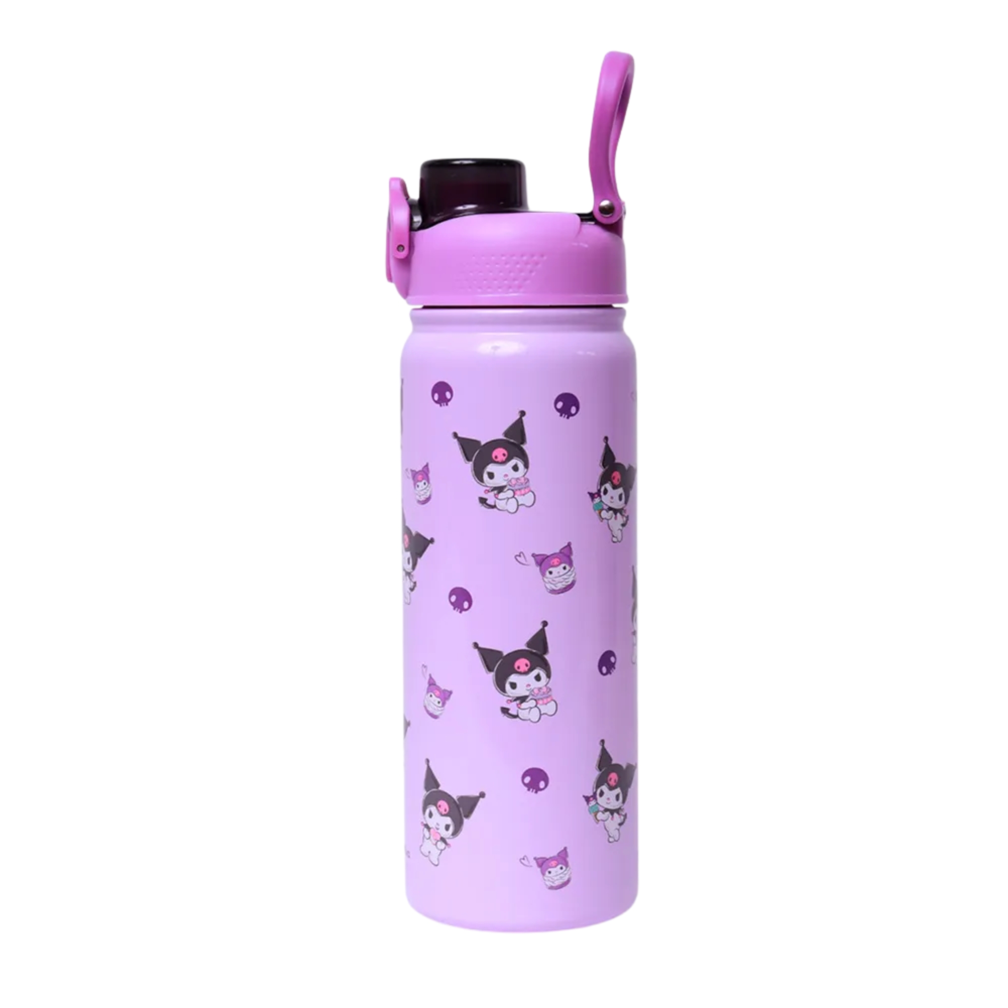 COMP Kit Fandom Kuromi Hello Kitty 50 Anos + Garrafa Galaxy Kuromi 650ml
