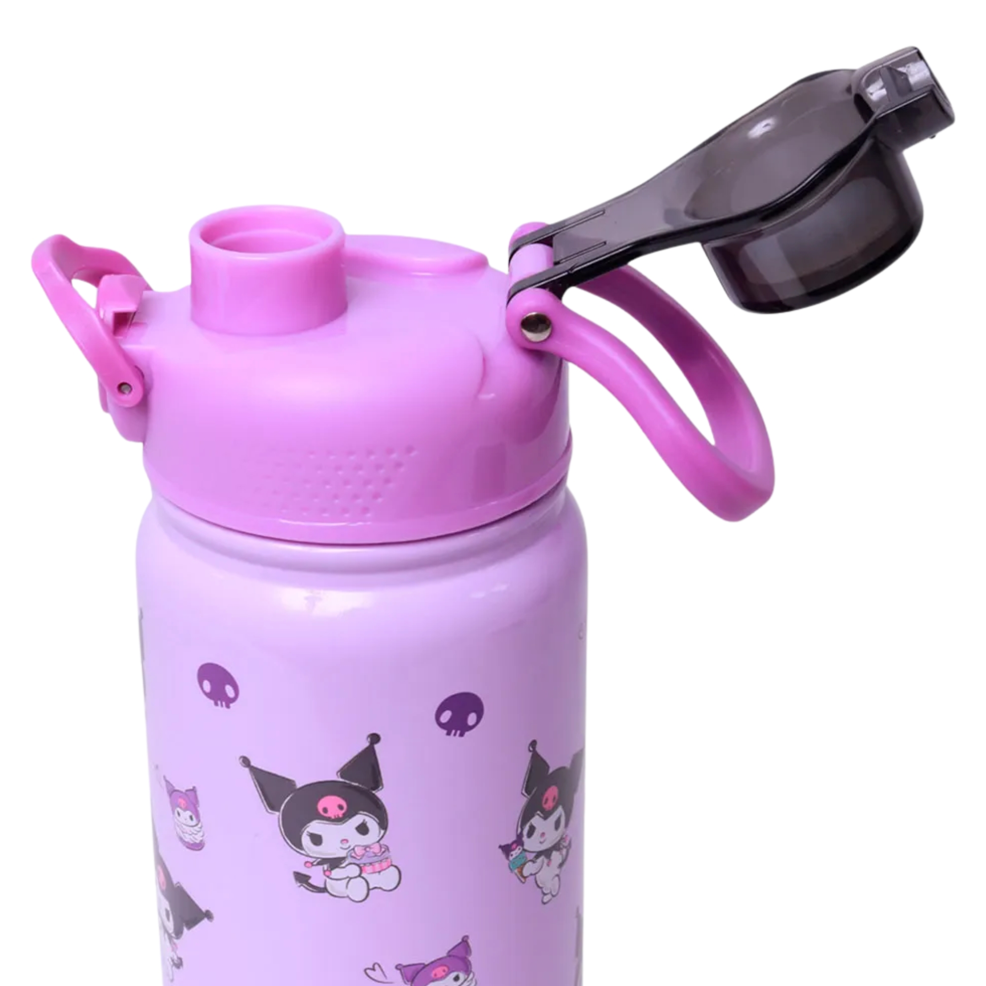 COMP Kit Fandom Kuromi Hello Kitty 50 Anos + Garrafa Galaxy Kuromi 650ml