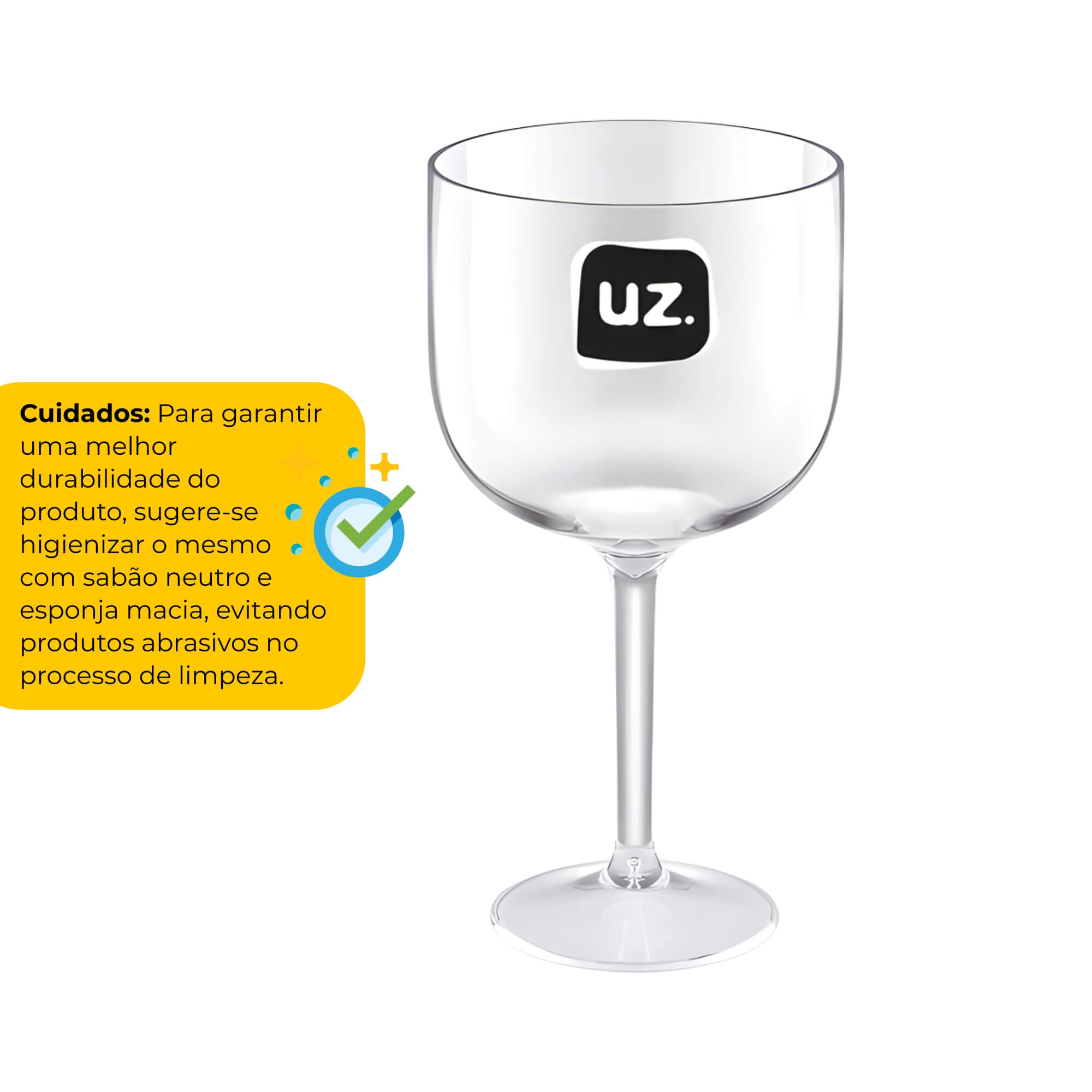 COMP Kit Coquetel Drink 2 Taças Gin de Plástico 600ml Transparente + Colher 30,5cm