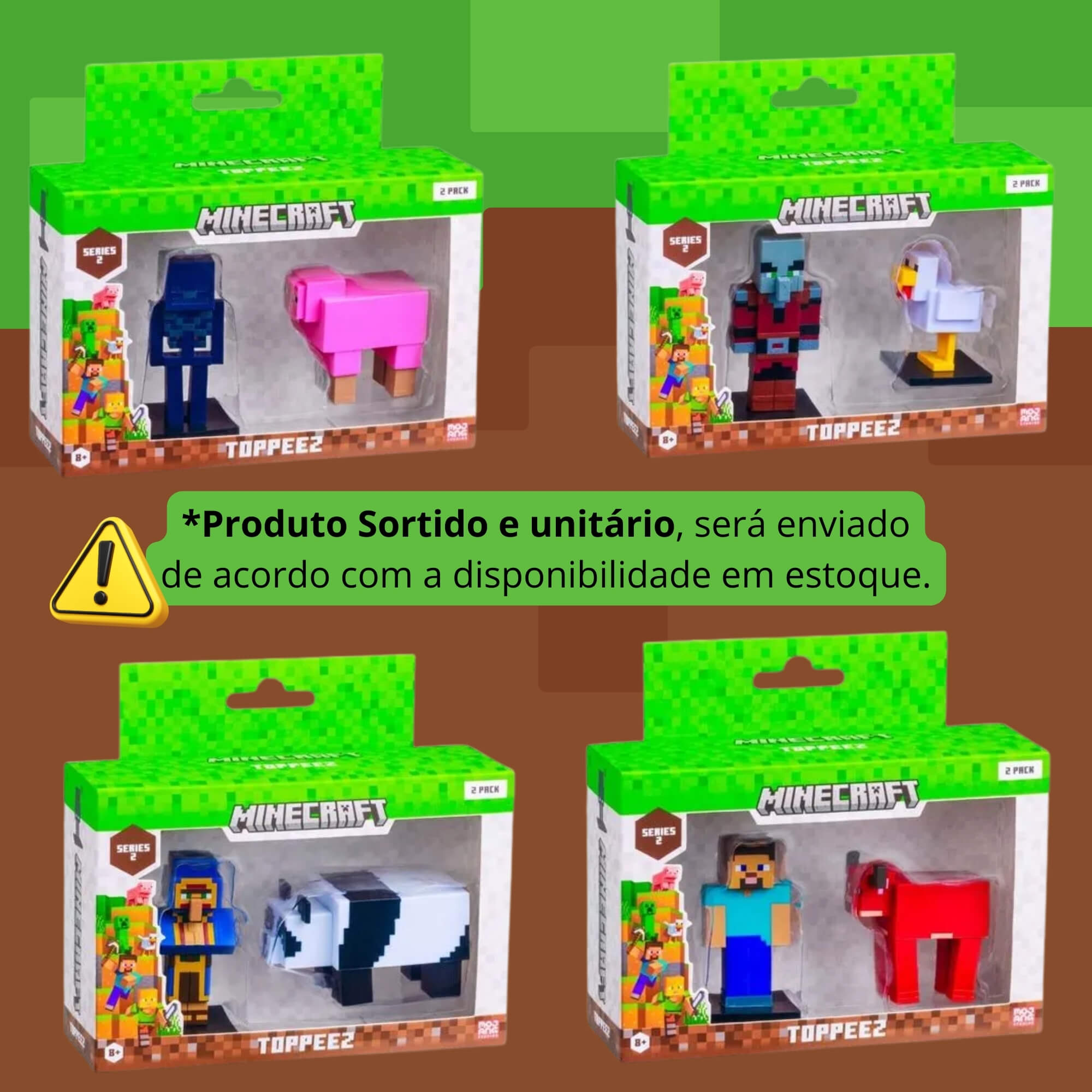 Bonecos Sortidos do Minecraft Série 2 (Pack Unitário) Multikids - BR2553