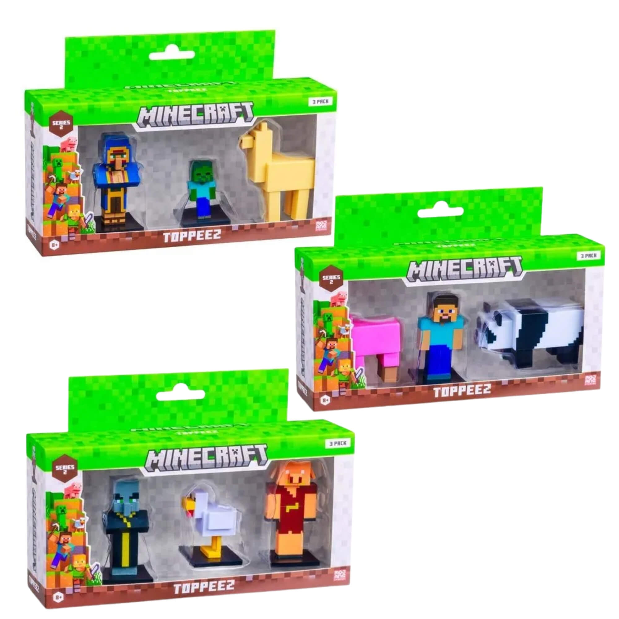 Bonecos Sortidos Minecraft Pack 3 Unitário Série 2 Multikids - BR2554
