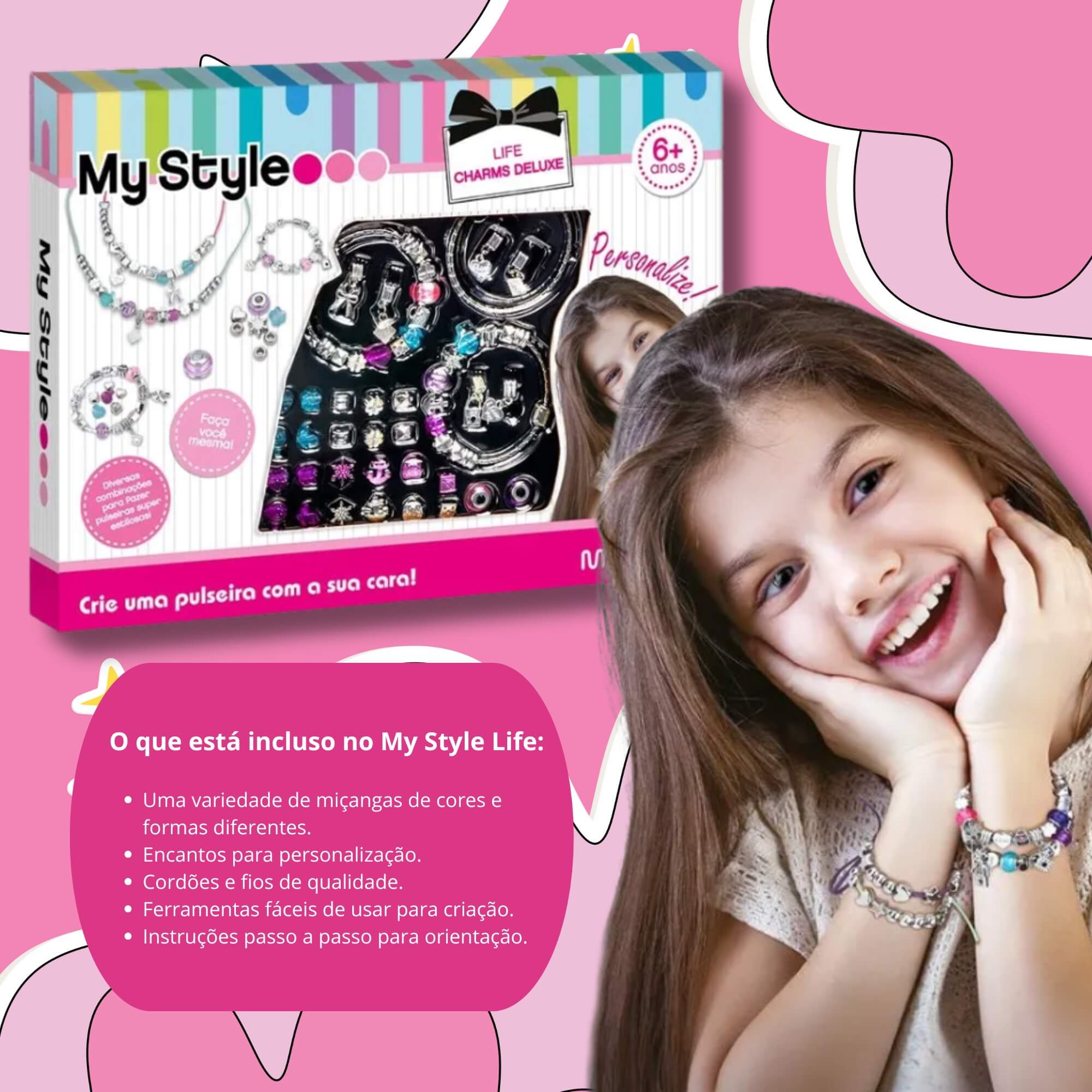 Kit de Pulseiras My Style Life Charms Deluxe Multikids - BR1276