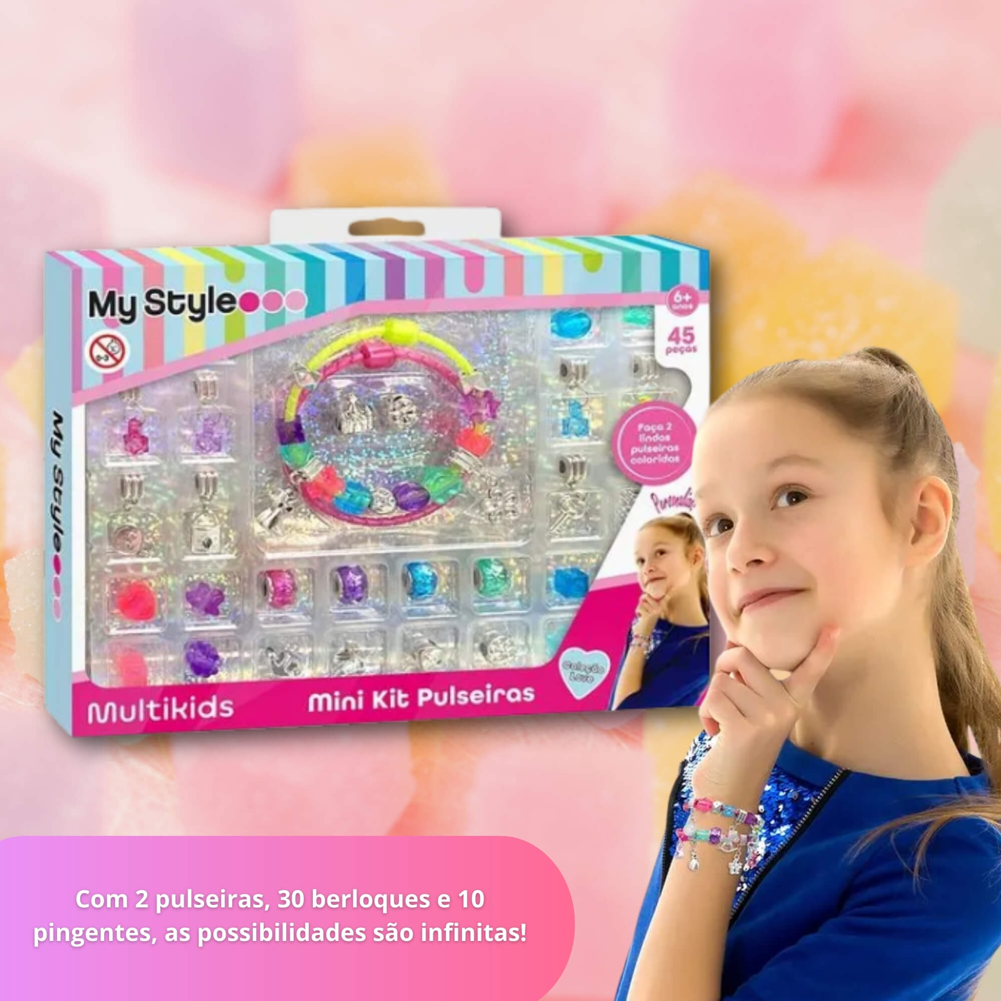 Mini Kit de Pulseiras My Style Coleção Love Multikids - BR2128