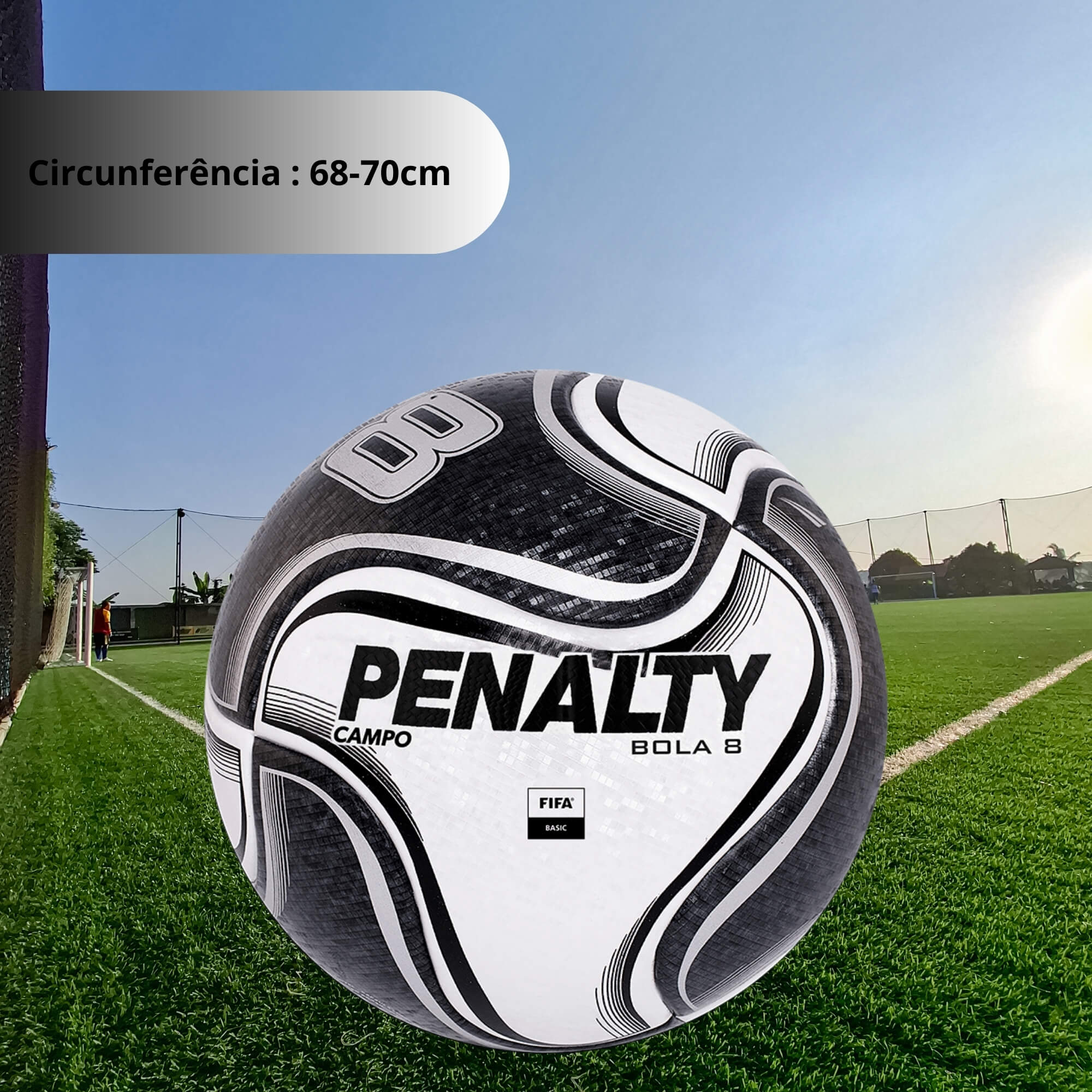 Bola de Futebol de Campo 8 X Branco/Preto Penalty - 5212851110-U