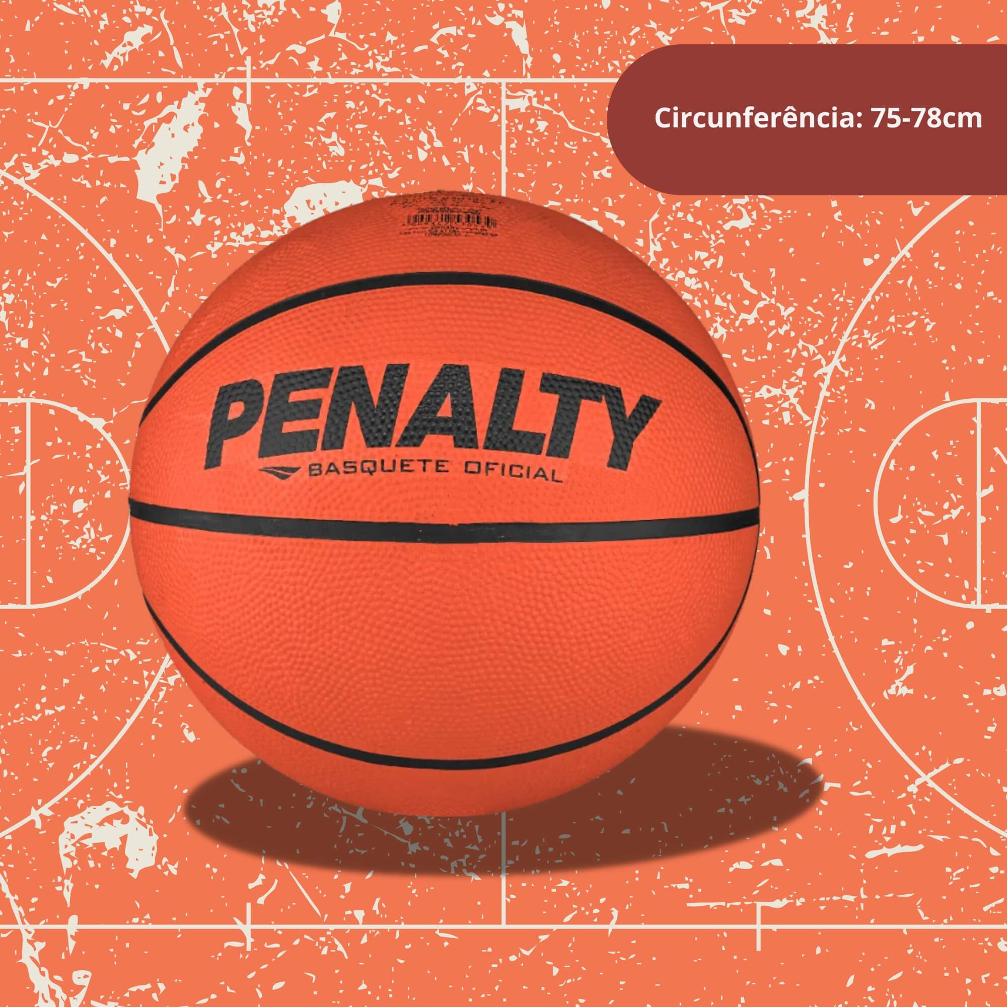 Bola de Basquete Playoff IX Laranja/Preto Penalty - 5301463300-U