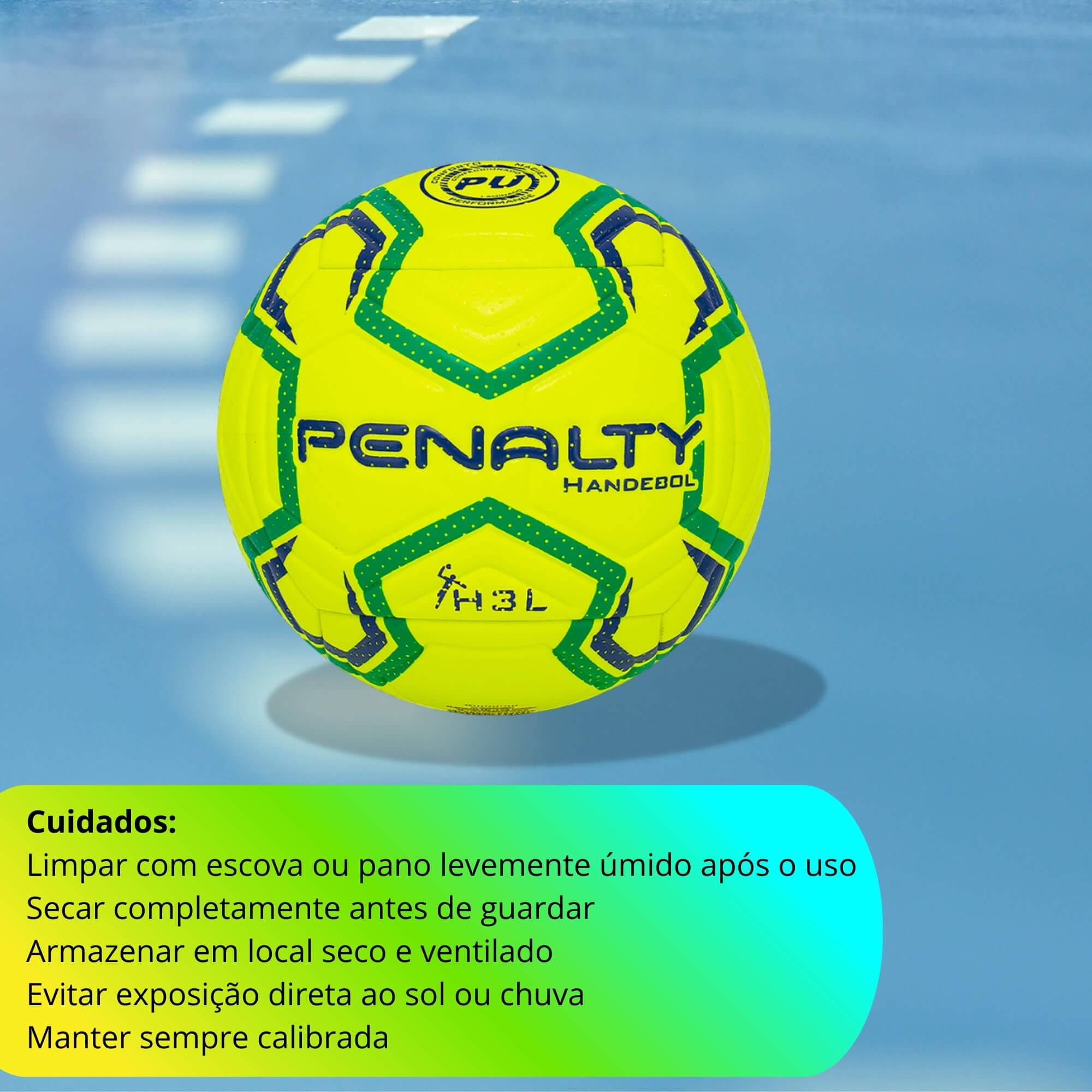 Bola de Handball H3l Ultra Fusion XXIII Amarela/Verde Penalty - 5213372600-U