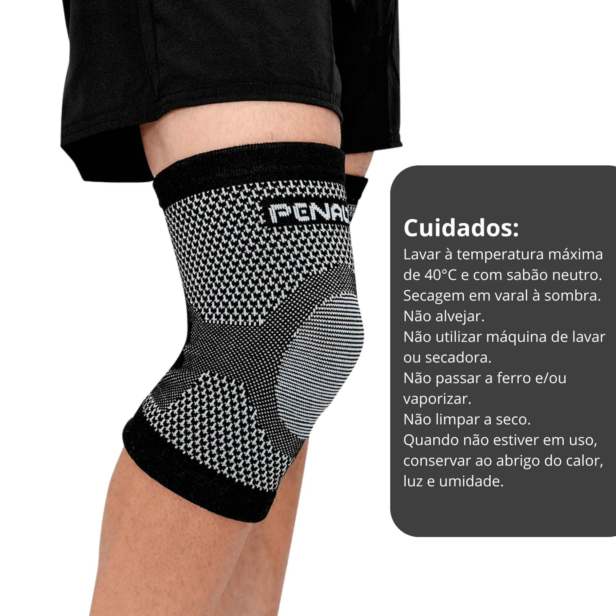 Joelheira Elastica Knit XXIII Preto/Branco Tamanho P (Par) Penalty - 6540559800-P