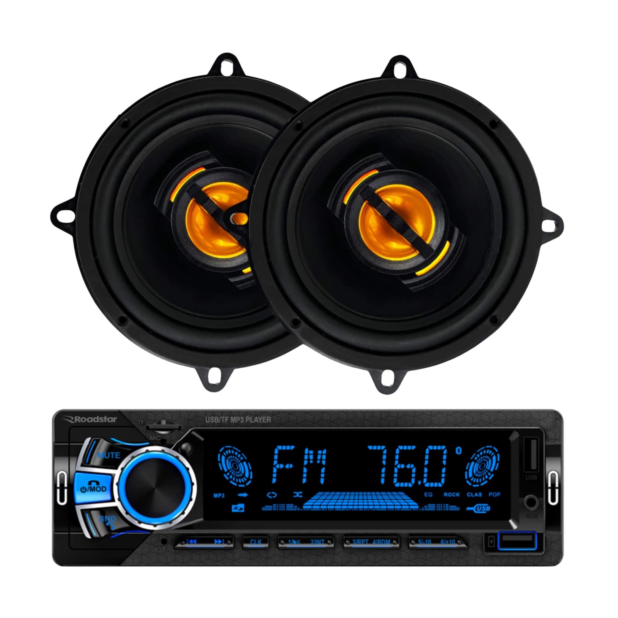 COMP Kit Auto Rádio Roadstar RS-2751BR Plus + Par de Alto-Falantes Leson JB Flex 5”