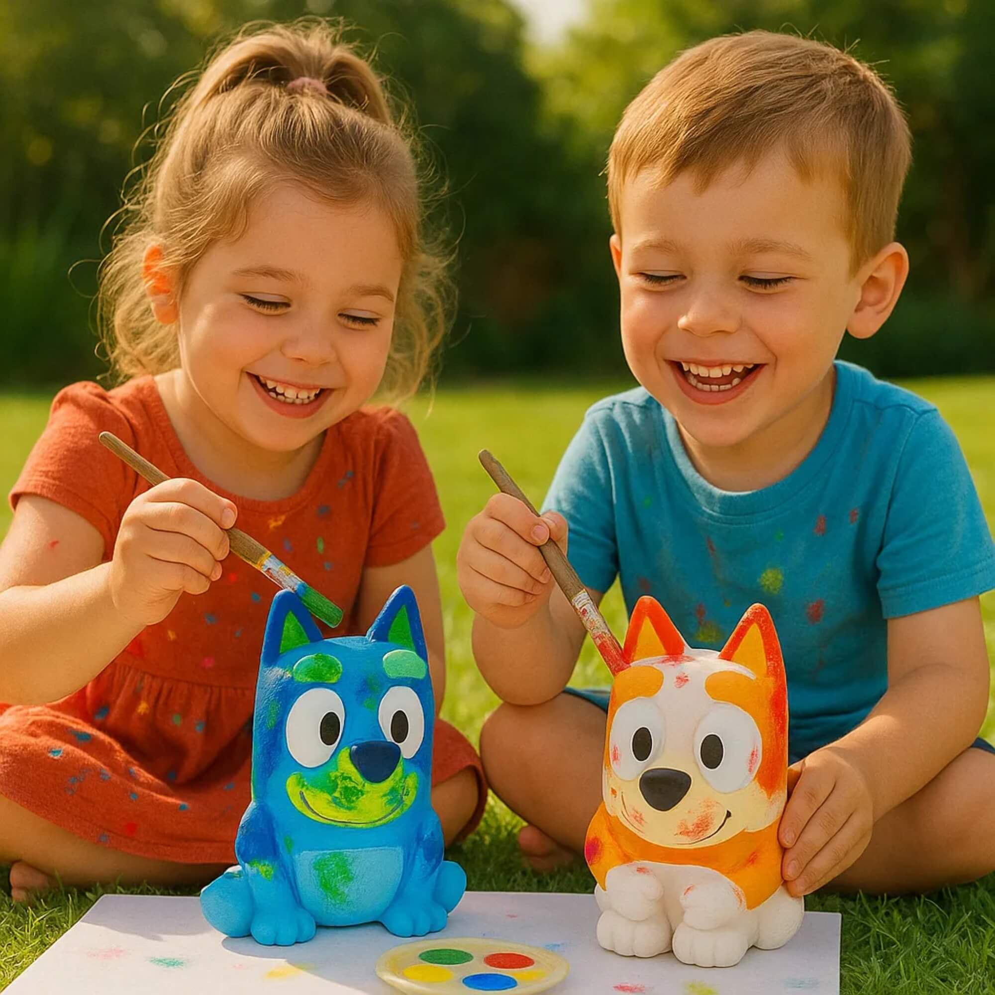 COMP Kit Avental Infantil Dino Space + Kit Pintura Bluey e Bingo Elka - Leo&Leo Leonora