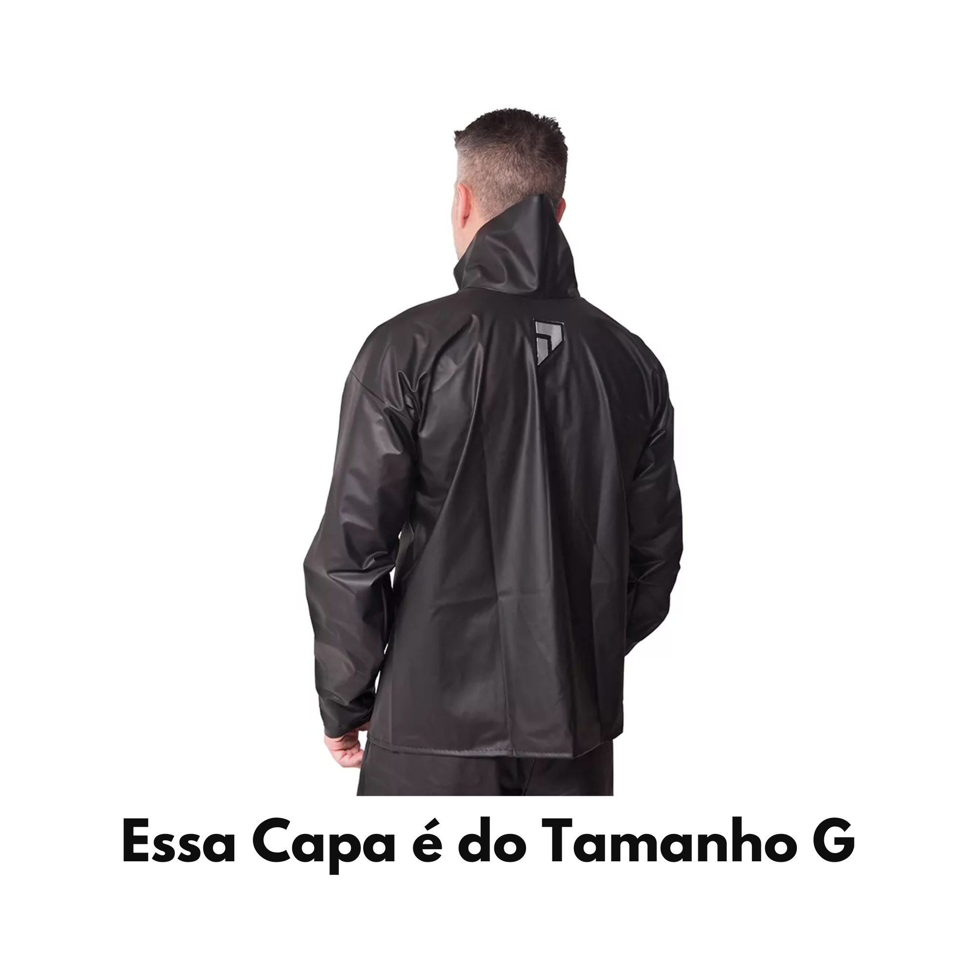 COMP Kit Bauleto 80L Branco p/ Moto Plástico Injetado + Conjunto Capa de Chuva PVC Preto G
