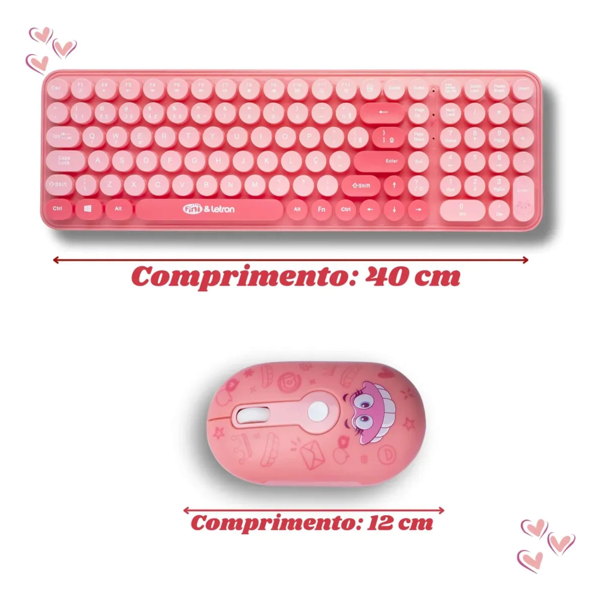 COMP Kit Fini Mouse e Teclado Wireless com Mini Receptor + Caixa de Som Portátil com Adesivo