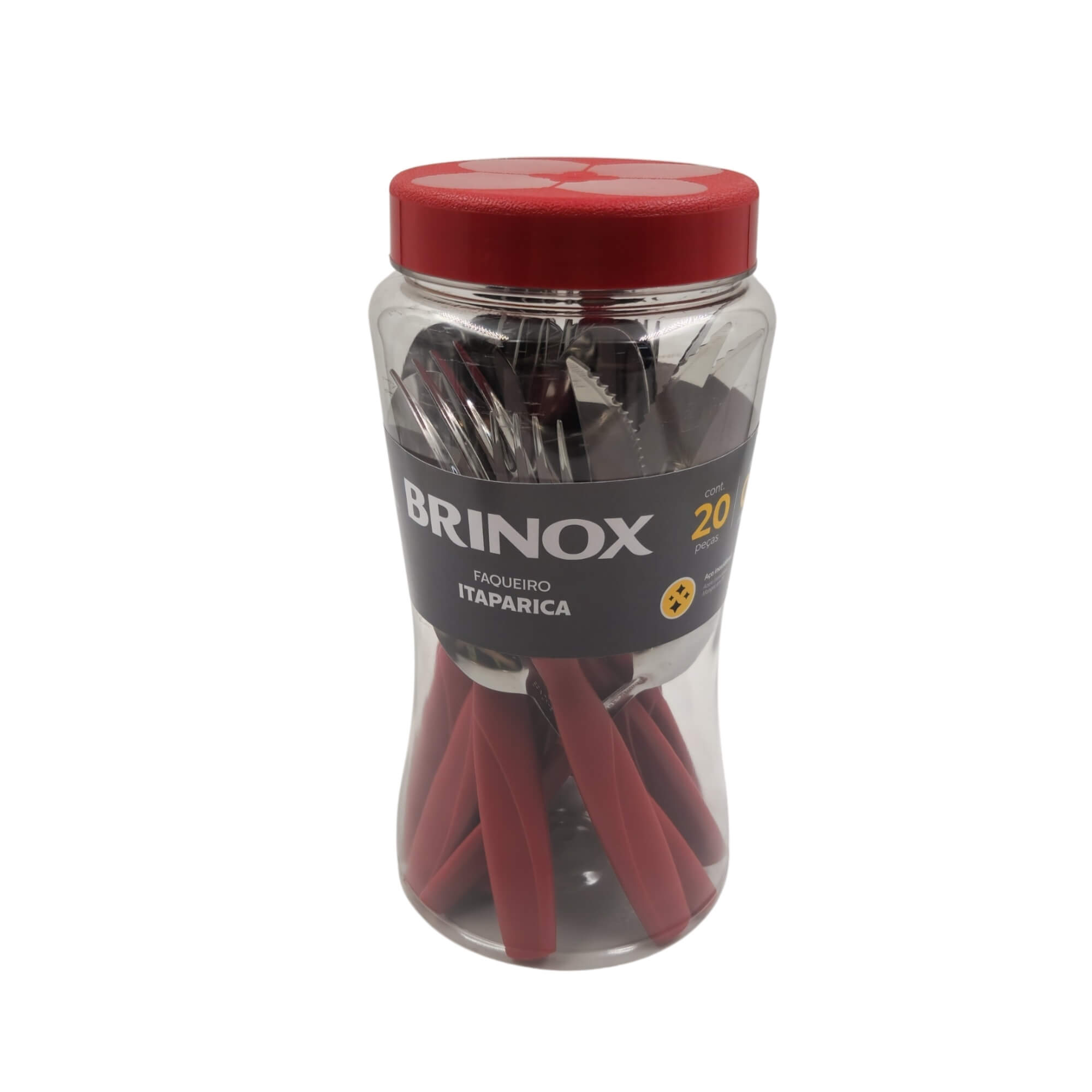 Faqueiro Itaparica 20 Peças Vermelho Dust Aço Inox Brinox - 6000/415