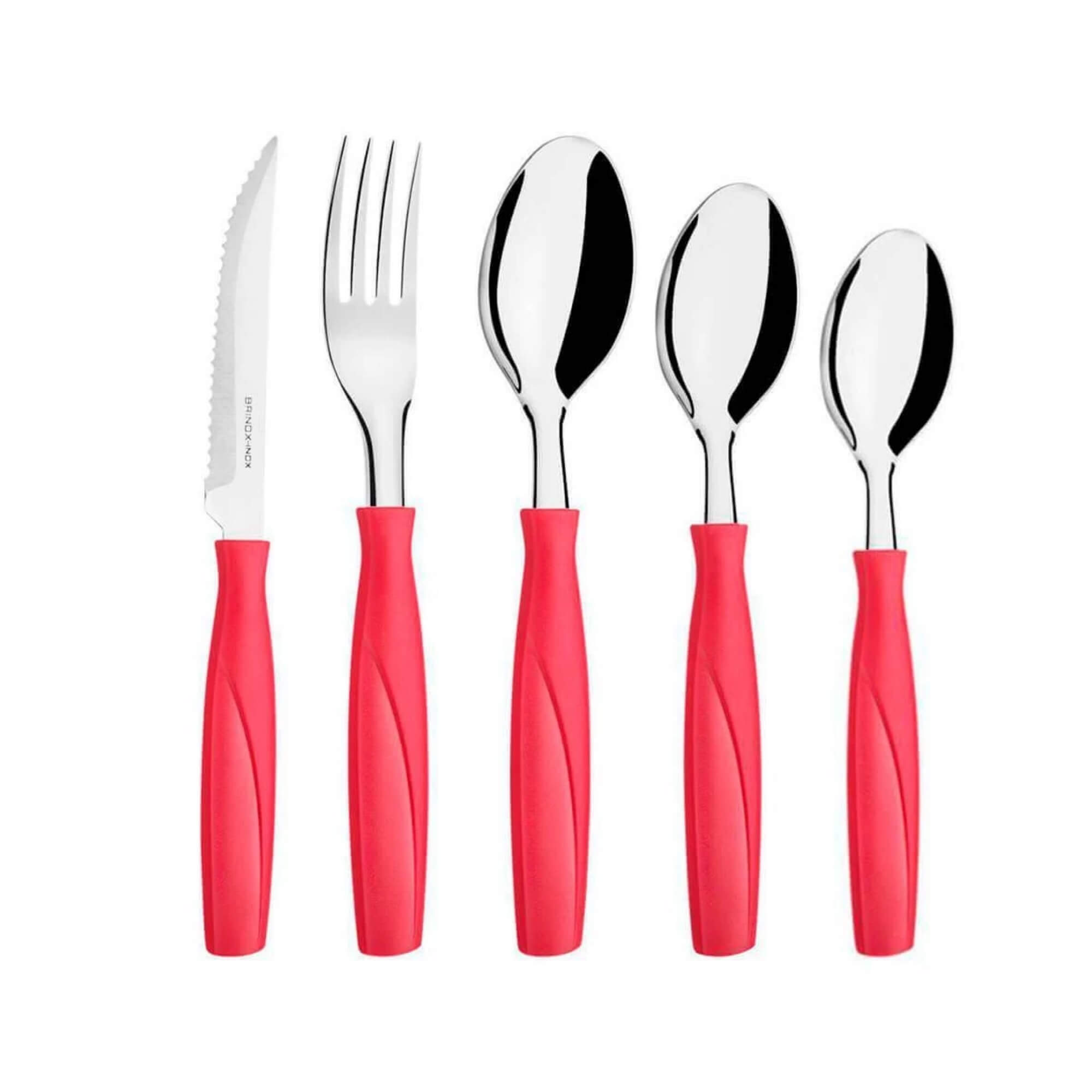 Faqueiro Itaparica 20 Peças Vermelho Dust Aço Inox Brinox - 6000/415