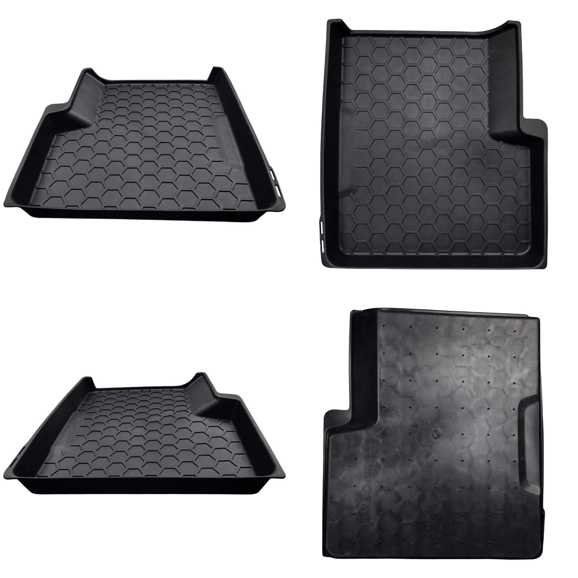 COMP Kit Automotivo Renegade: Tapete Preto Tipo Bandeja 4 Portas + Soleira Preta 4 Portas