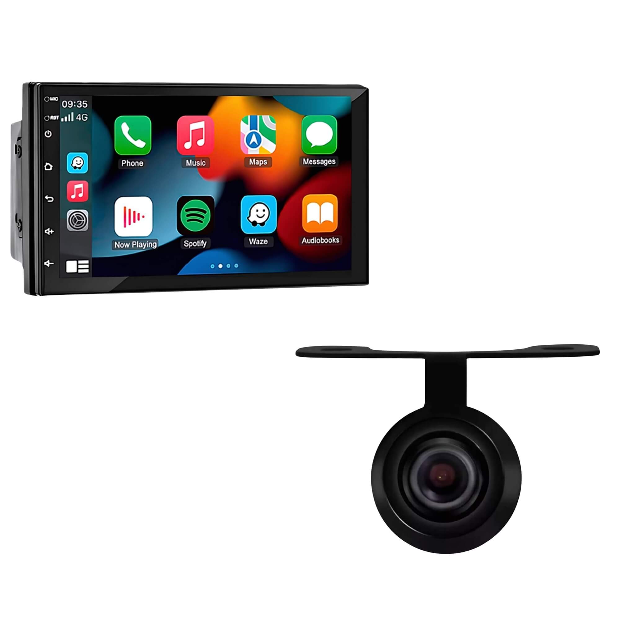 COMP Kit Central Multimídia MP5 2Din 7” IPS CarPlay Android + Câmera de Ré Borboleta