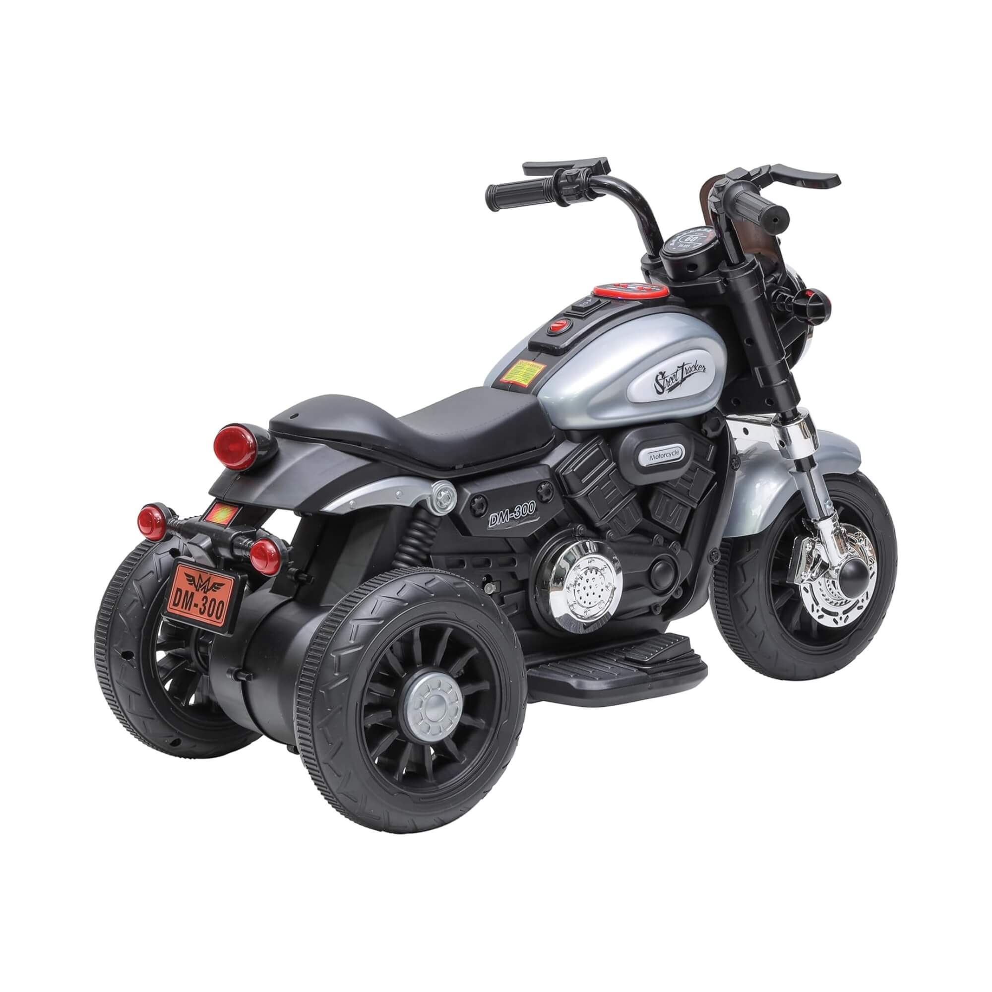 Mini Moto Elétrica Infantil Halei Prata 6V c/ Luz, Som e Música Zippy Toys - 10546