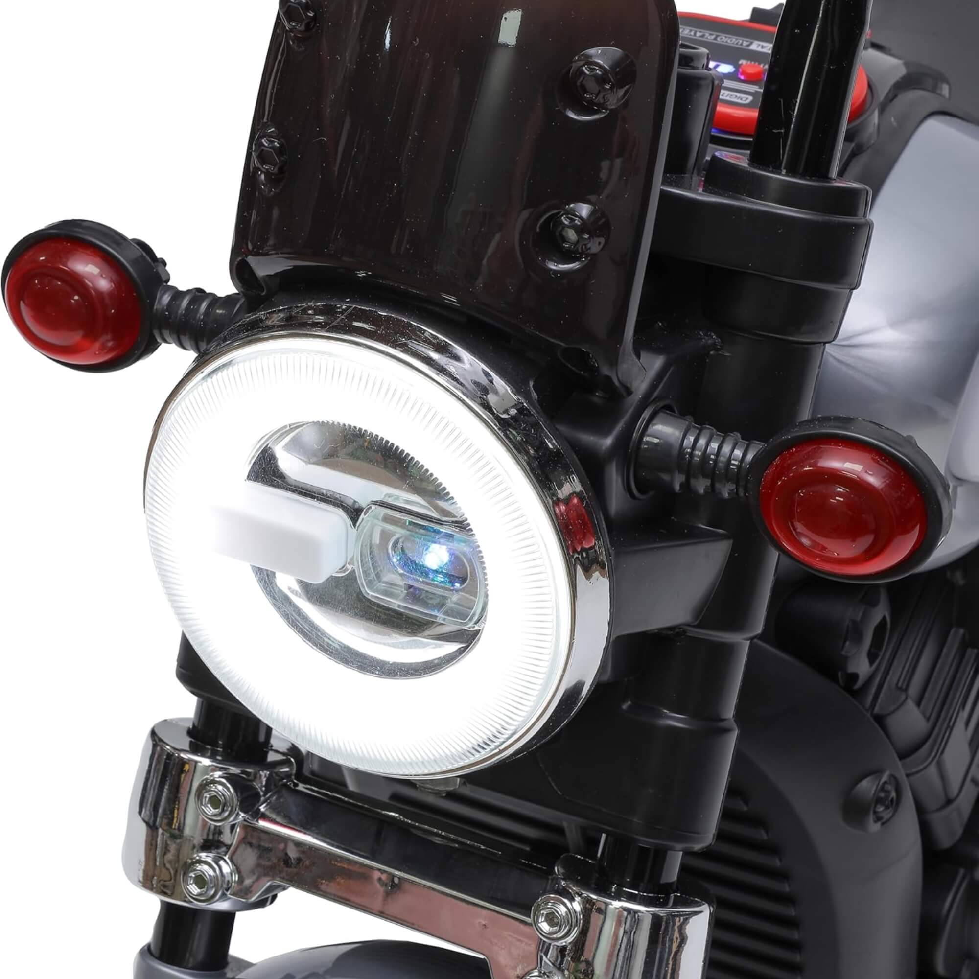 Mini Moto Elétrica Infantil Halei Prata 6V c/ Luz, Som e Música Zippy Toys - 10546
