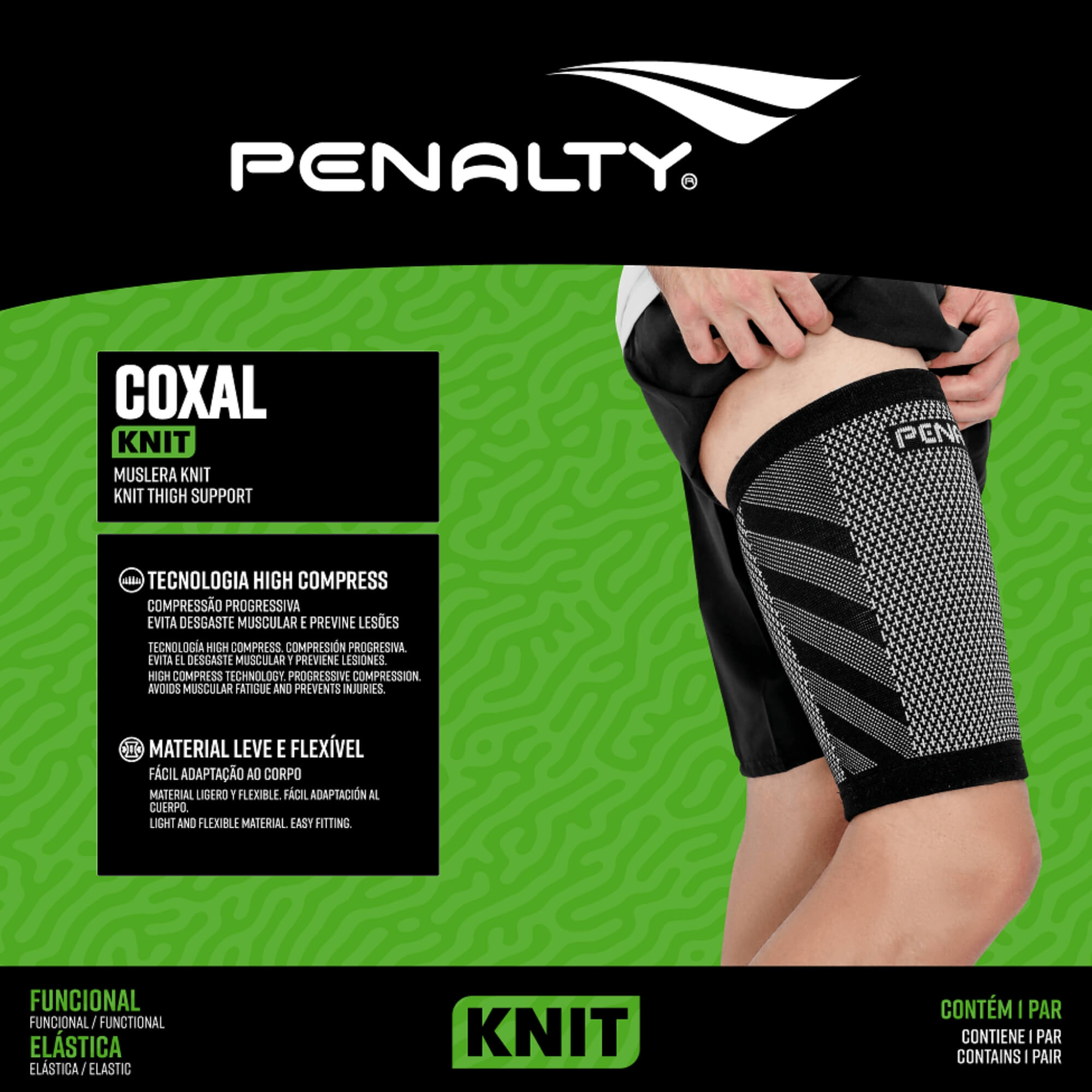 VAR Coxal Elástica Penalty Knit XXIII Unissex – Compressão Tamanhos P M G Tamanho:P