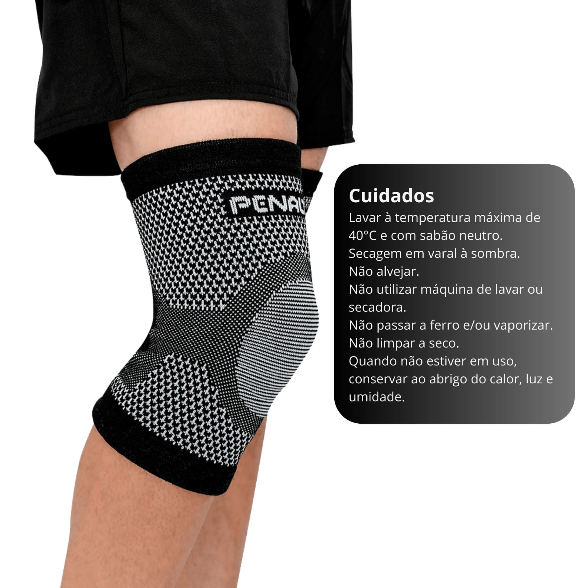 VAR Joelheira Elástica Penalty Knit XXIII – Par Unissex com Compressão - Tamanhos P M G Tamanho:M