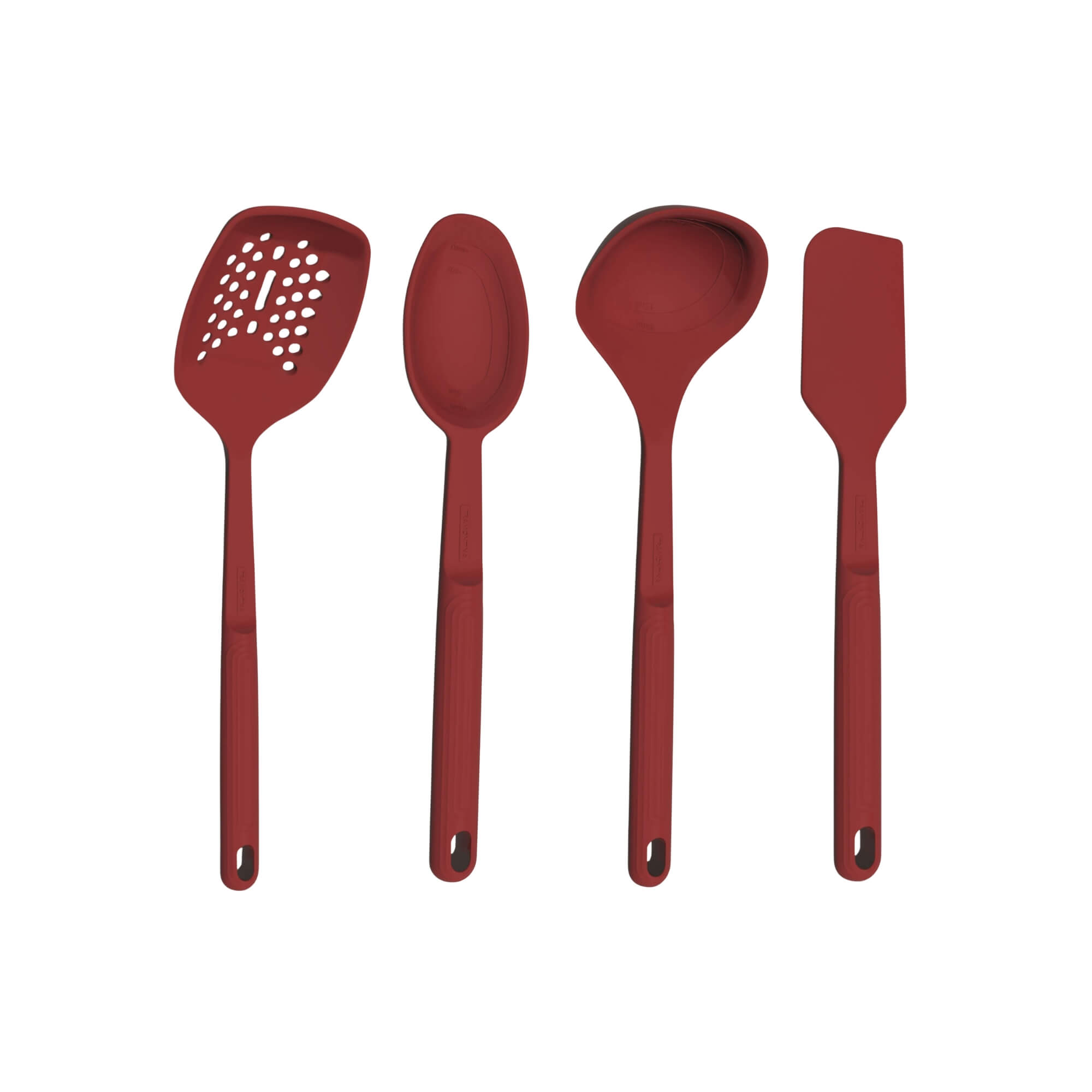 COMP Kit Utensílios Silicone Tramontina Softta Vermelho - Escumadeira, Colher,  Concha e Espátula