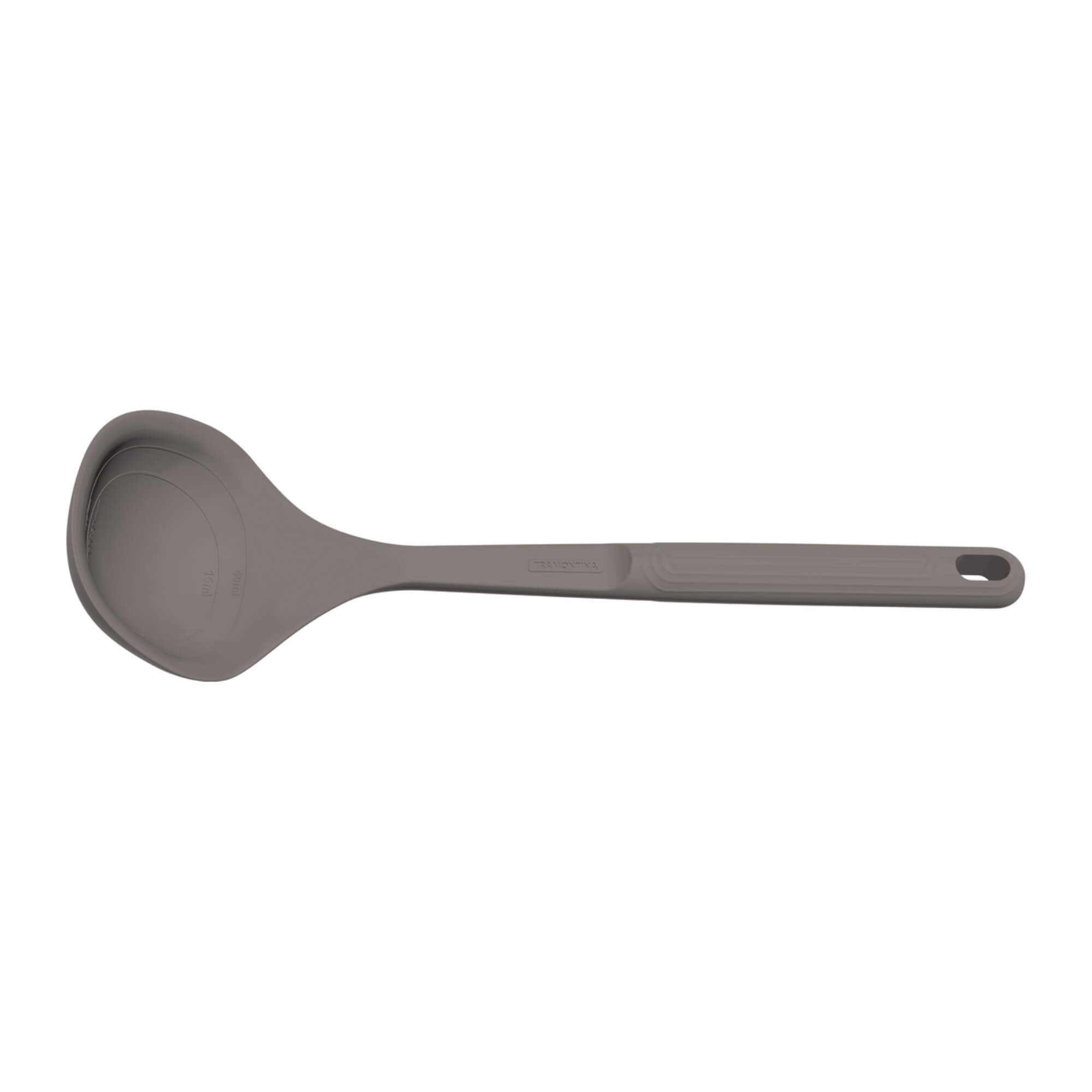 COMP Kit Utensílios Silicone Tramontina Softta Cinza Escumadeira, Colher, Concha e Espátula