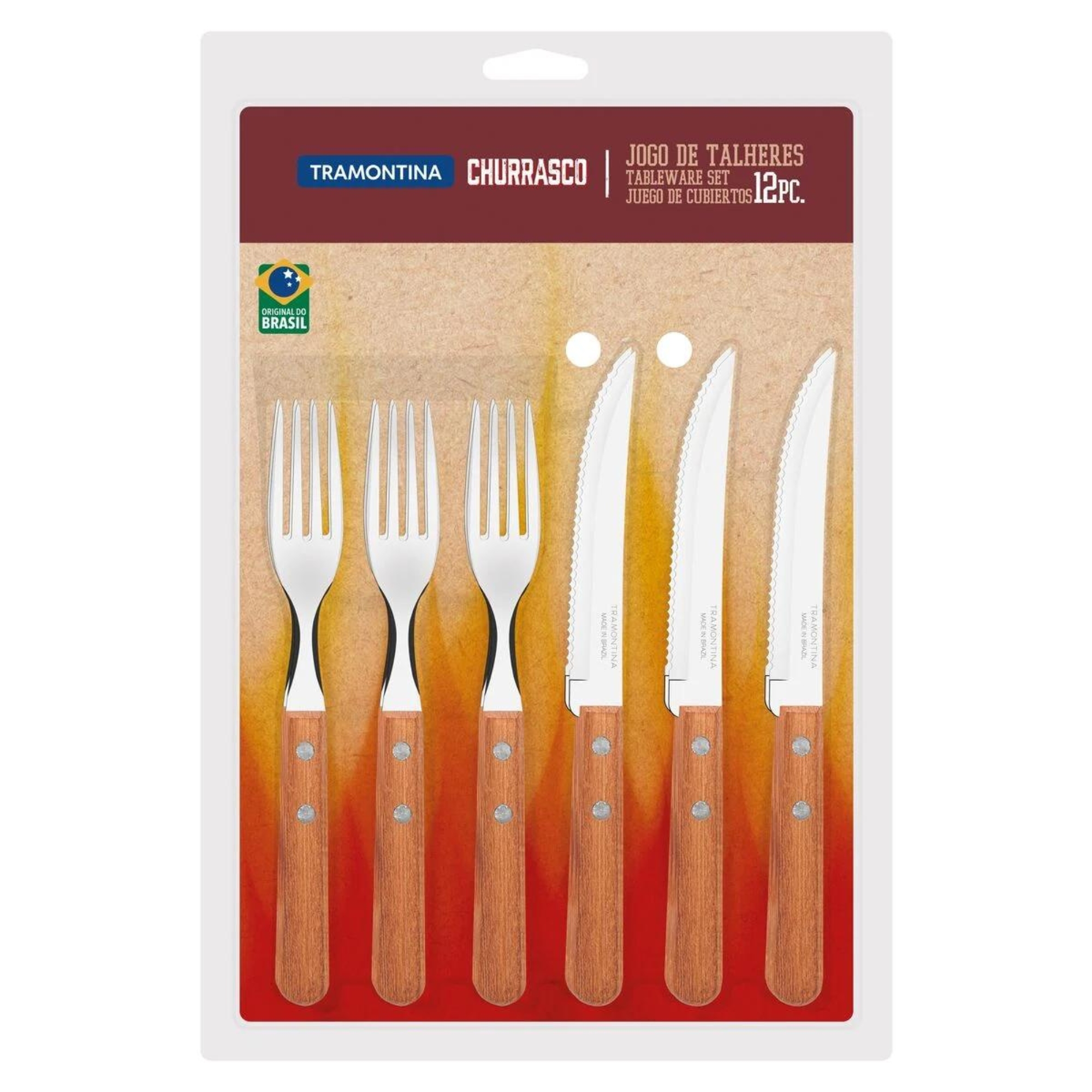 COMP Kit Churrasqueira Portátil + Jogos de Talheres para Churrasco 12 Peças Verão Praia Piscina