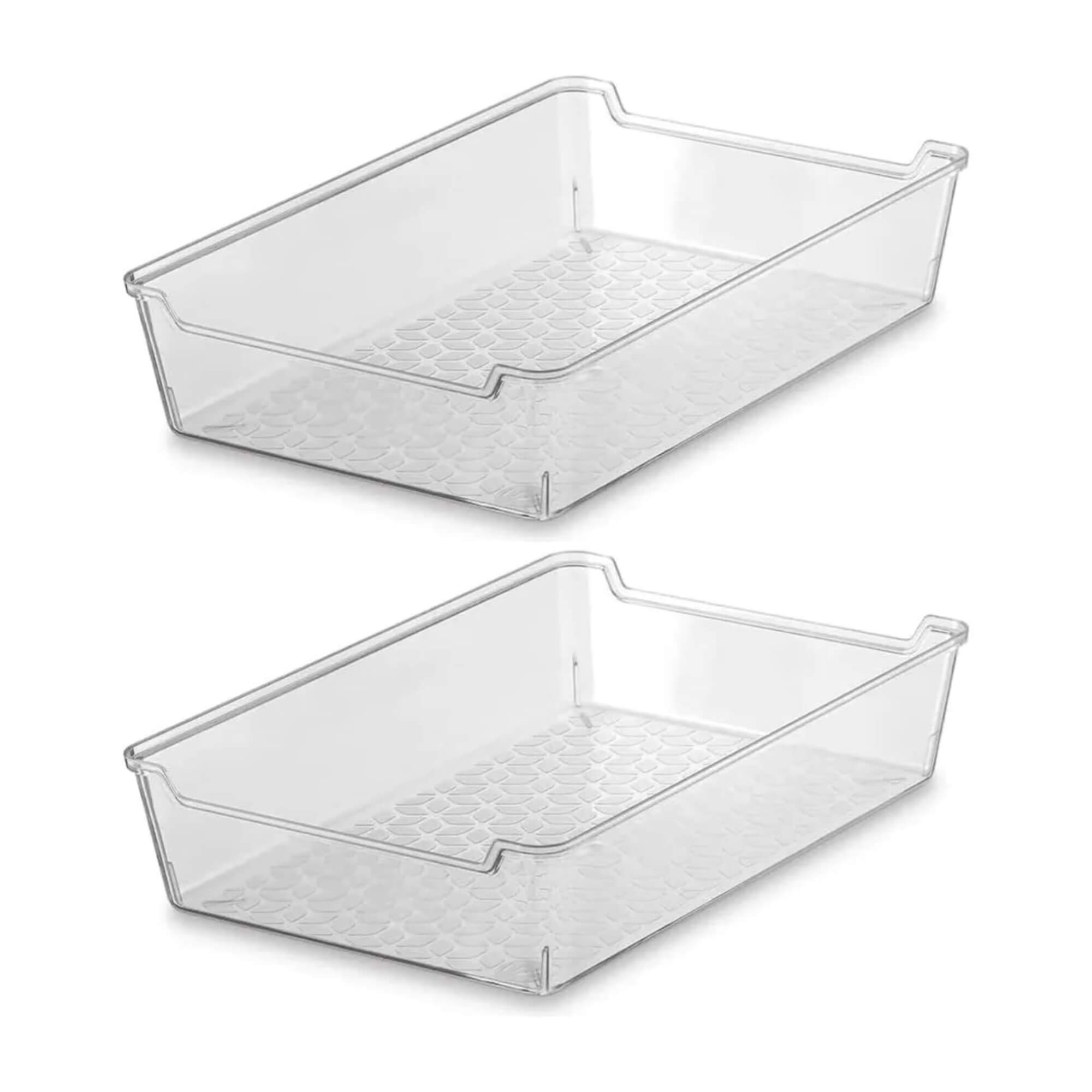 COMP Kit 2 Und. Organizador de Gaveta 17x25,5 Transparente de Plástico UZ Utilidades