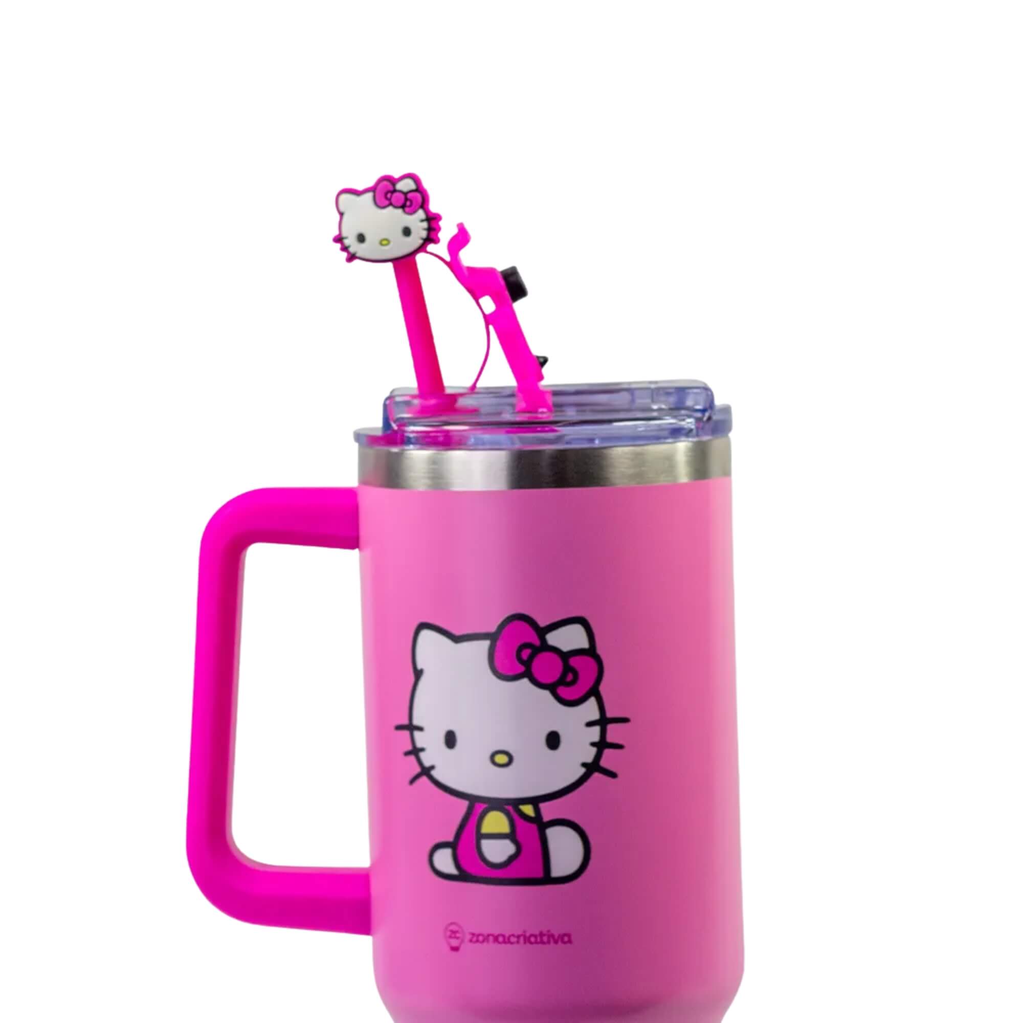 COMP Kit Hello Kitty - Headphone Bluetooth + Copo Térmico 1,15L + Bolsa Praia Zona Criativa