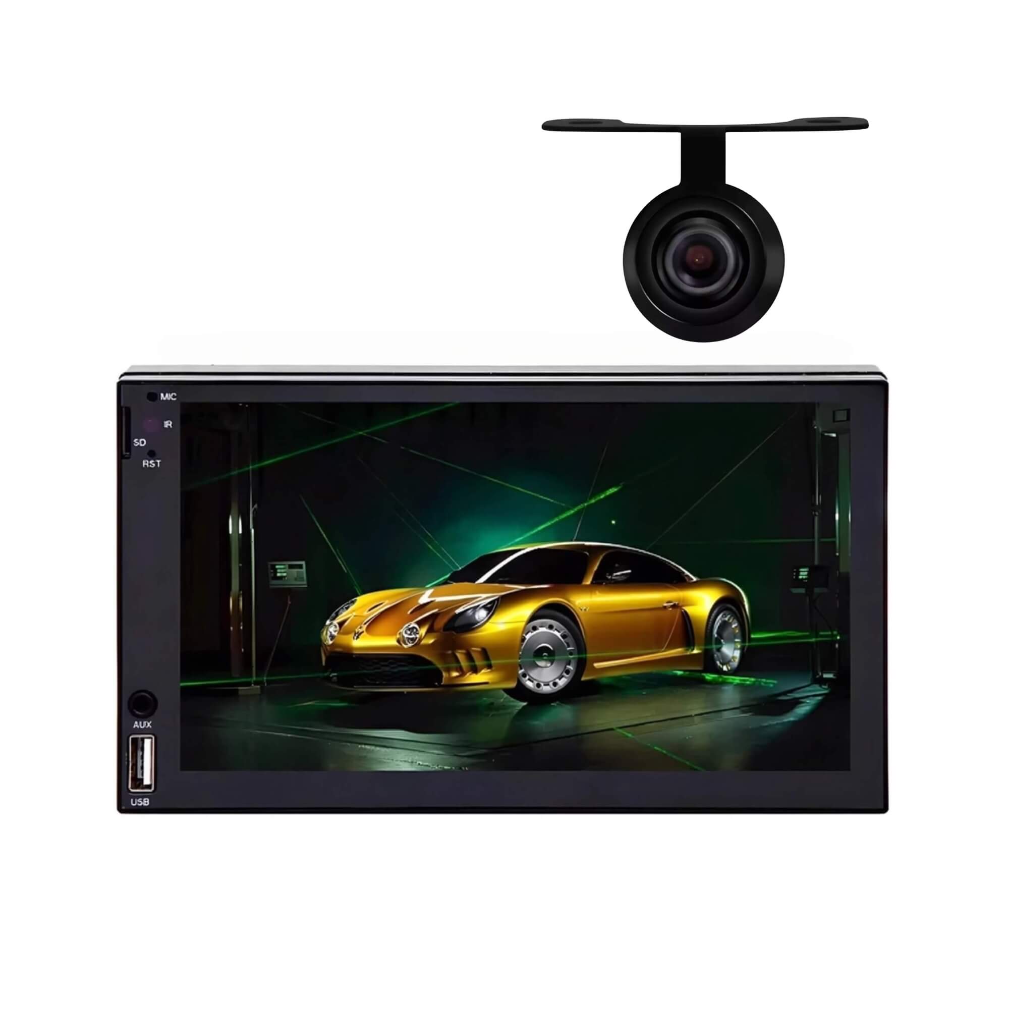 COMP Kit Multimídia MP5 7" Touch H-Tech HT-2700 + Câmera de Ré Borboleta Visão Noturna