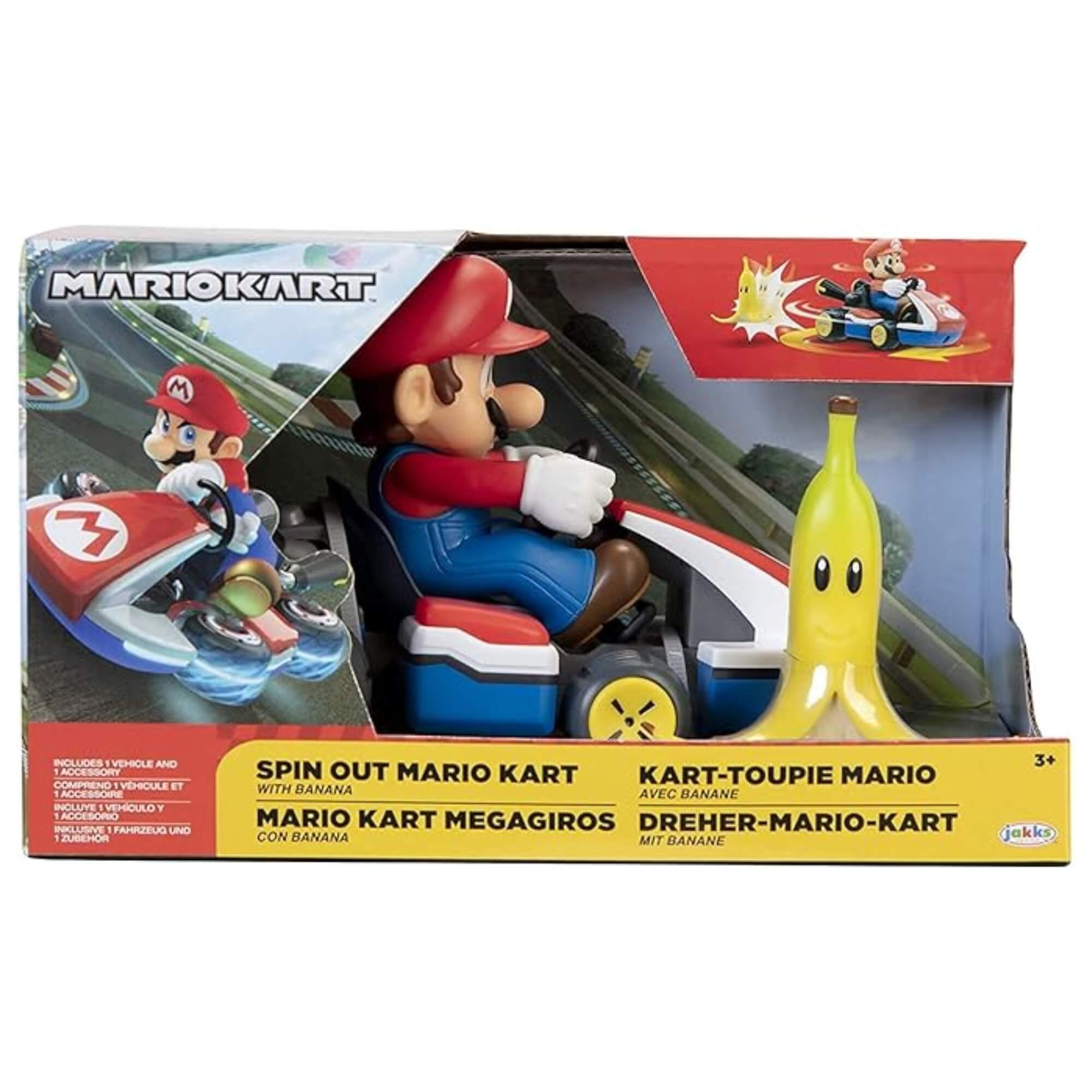 COMP Kit Mario Bross com Acessório 12,7 cm + Carrinho Kart Mario OU Luigi Sortido e Unitário