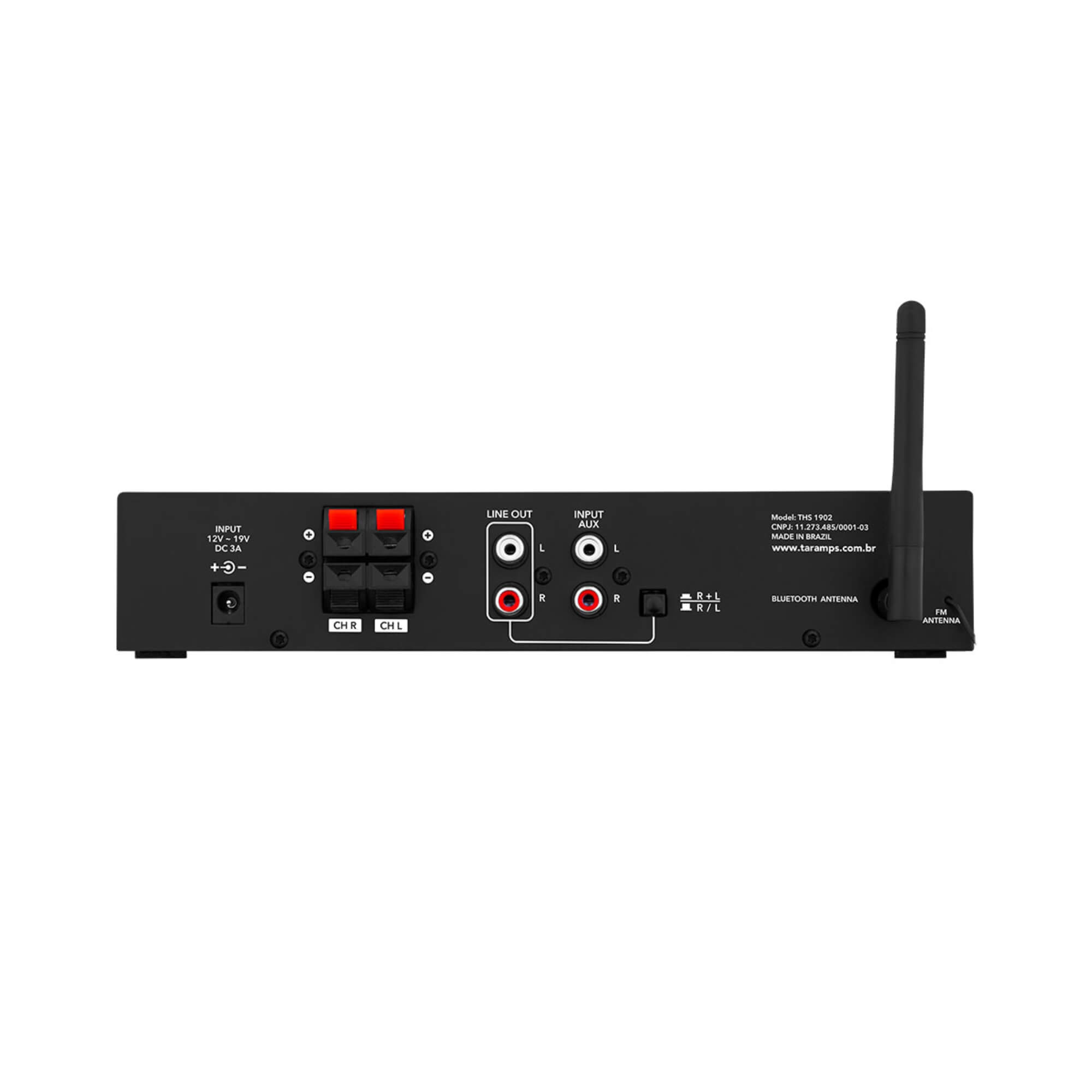 Amplificador Class D THS 1902 60 W (30W + 30W) USB/Rádio FM/Bluetooth Taramps - 902467