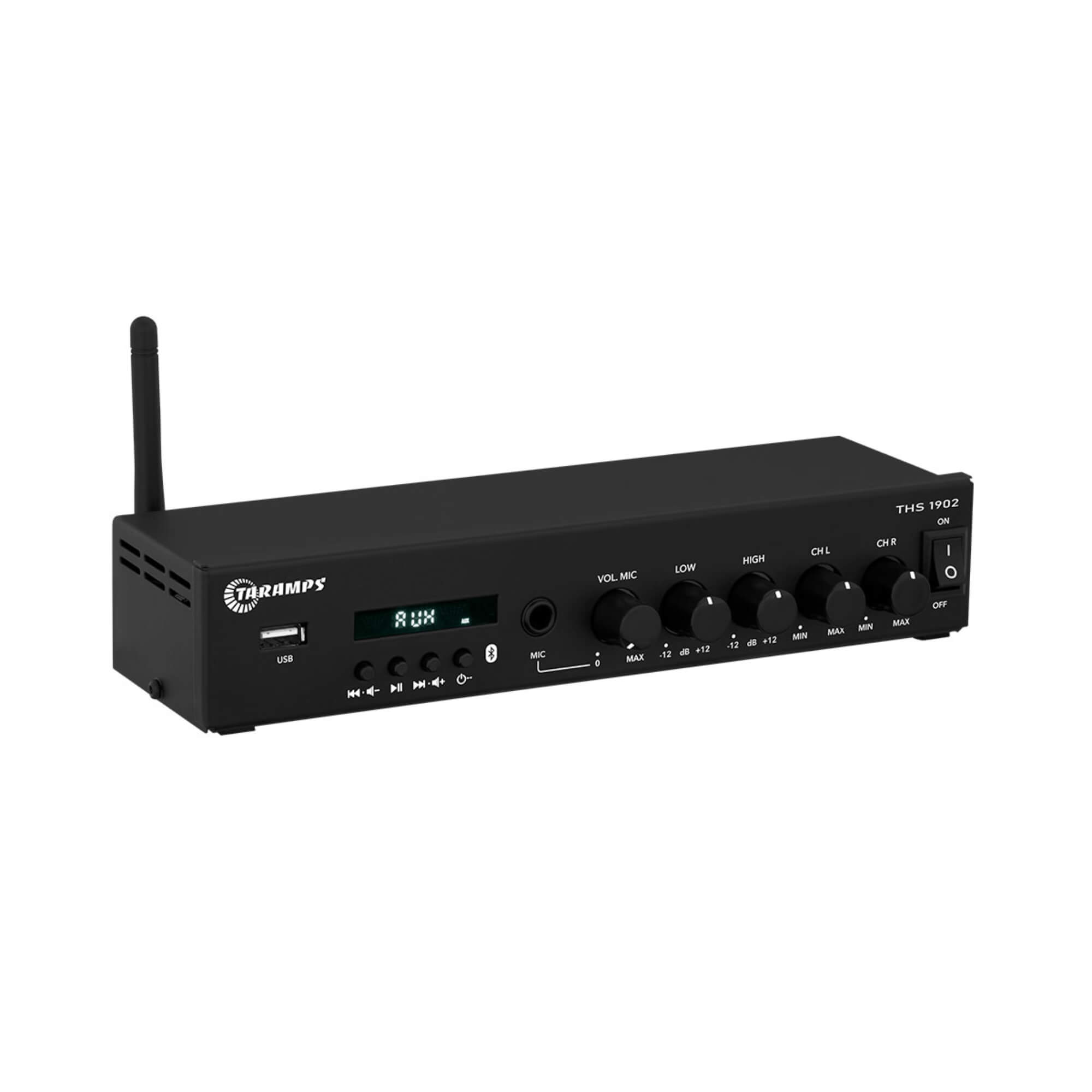 Amplificador Class D THS 1902 60 W (30W + 30W) USB/Rádio FM/Bluetooth Taramps - 902467