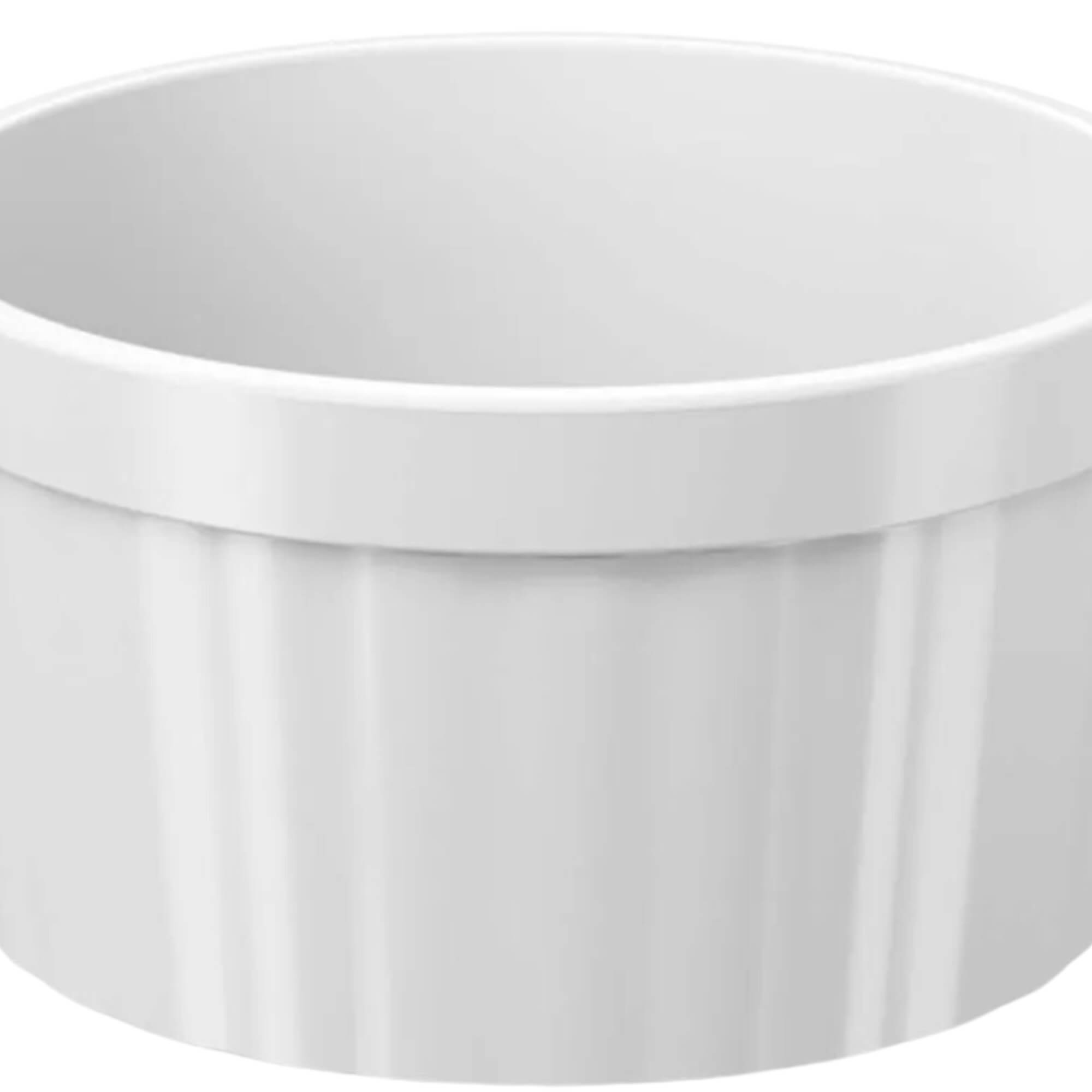 COMP Kit 6 Tigelas Ramekin Uno 220ml Cada Branco Brinox