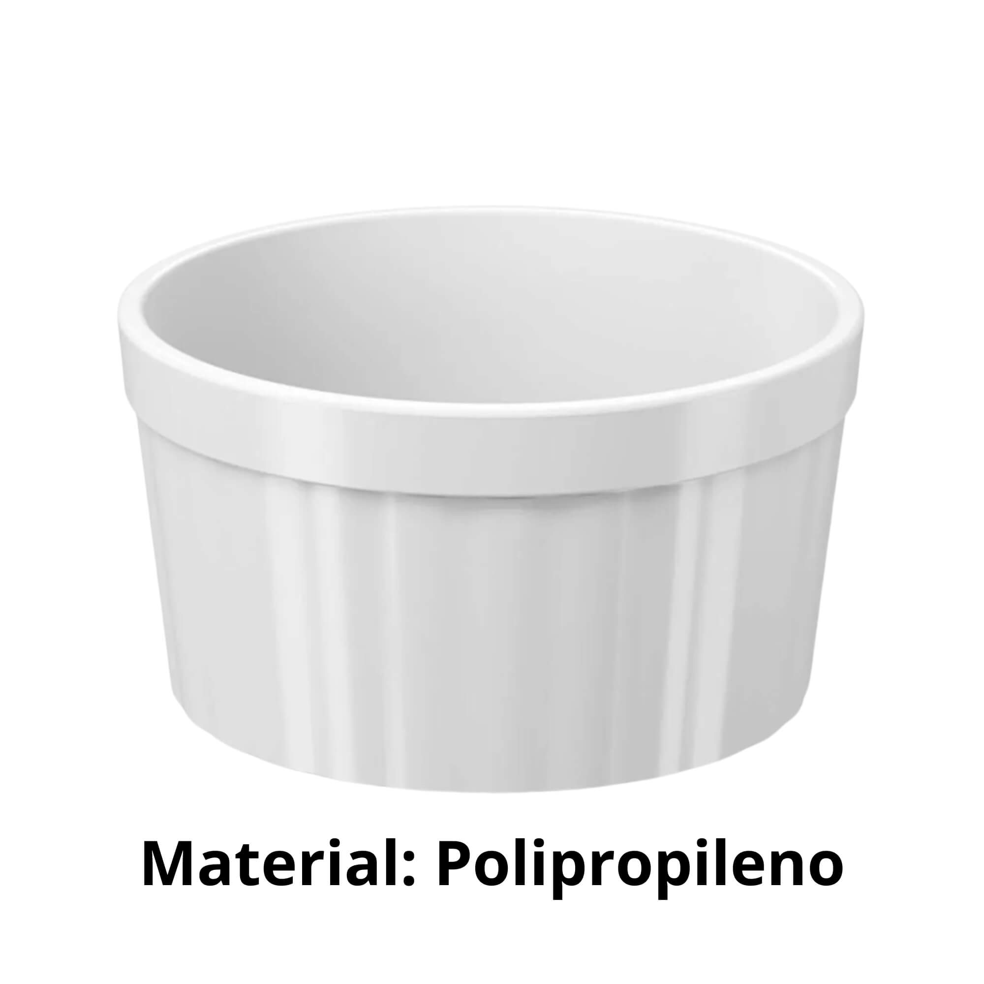COMP Kit 6 Tigelas Ramekin Uno 220ml Cada Branco Brinox