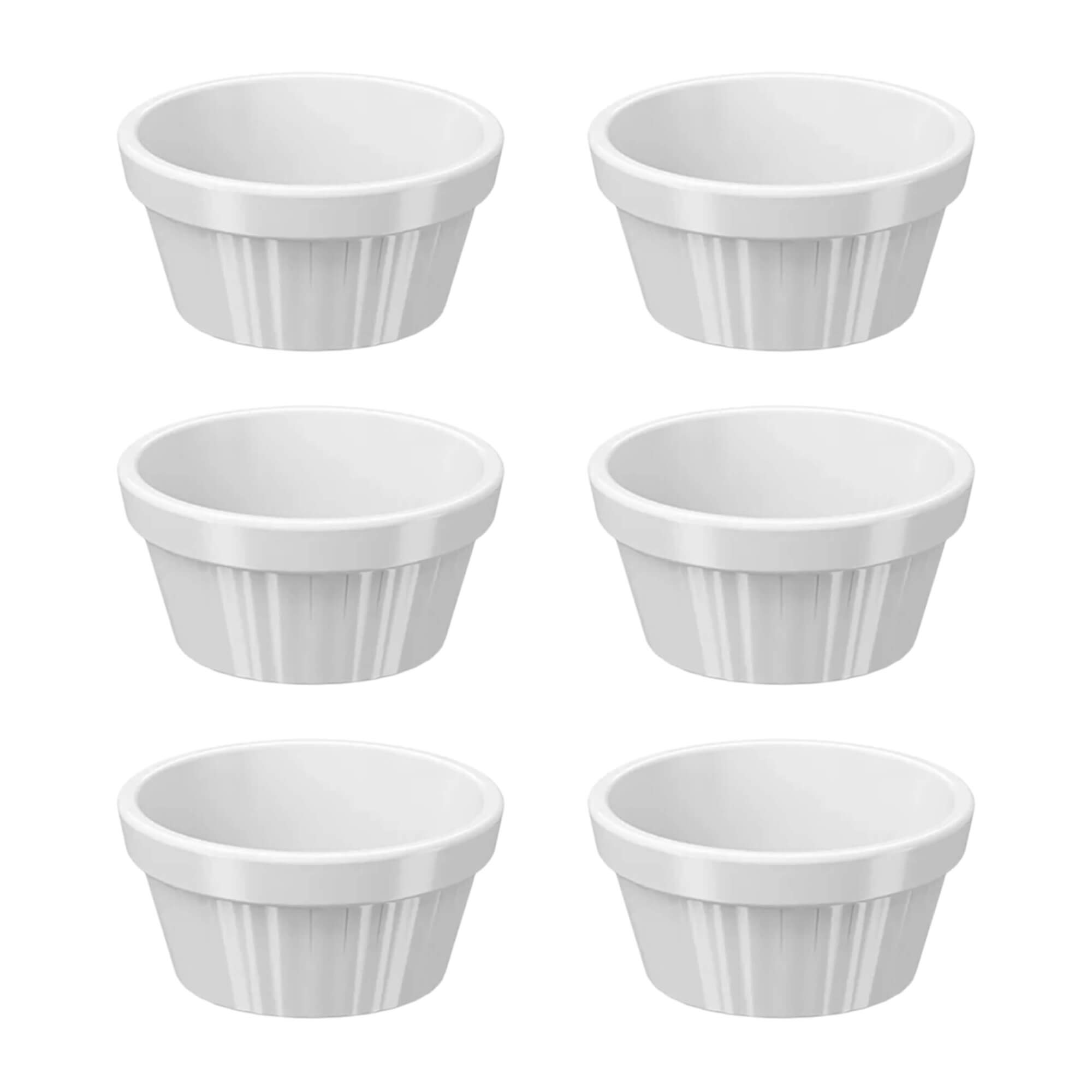 COMP Kit 6 Tigelas Ramekin Uno 30ml Branca Brinox